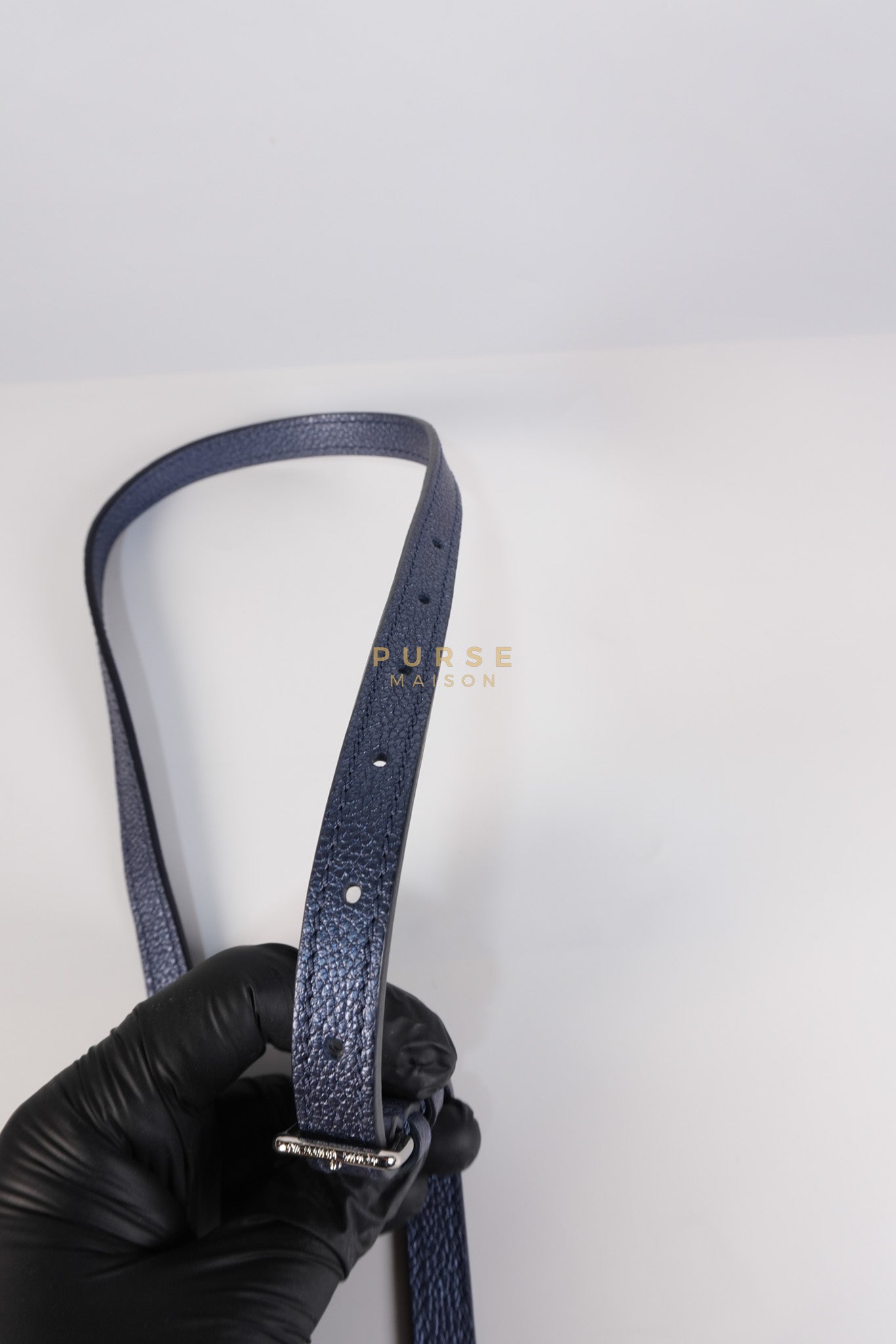 OnTheGo (OTG) PM Navy Nacre Metallic Empreinte Giant Monogram (Microchip) | Purse Maison Luxury Bags Shop