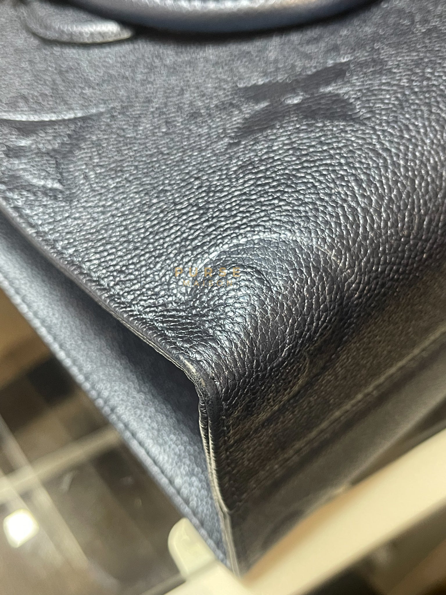 OnTheGo (OTG) PM Navy Nacre Metallic Empreinte Giant Monogram (Microchip) | Purse Maison Luxury Bags Shop