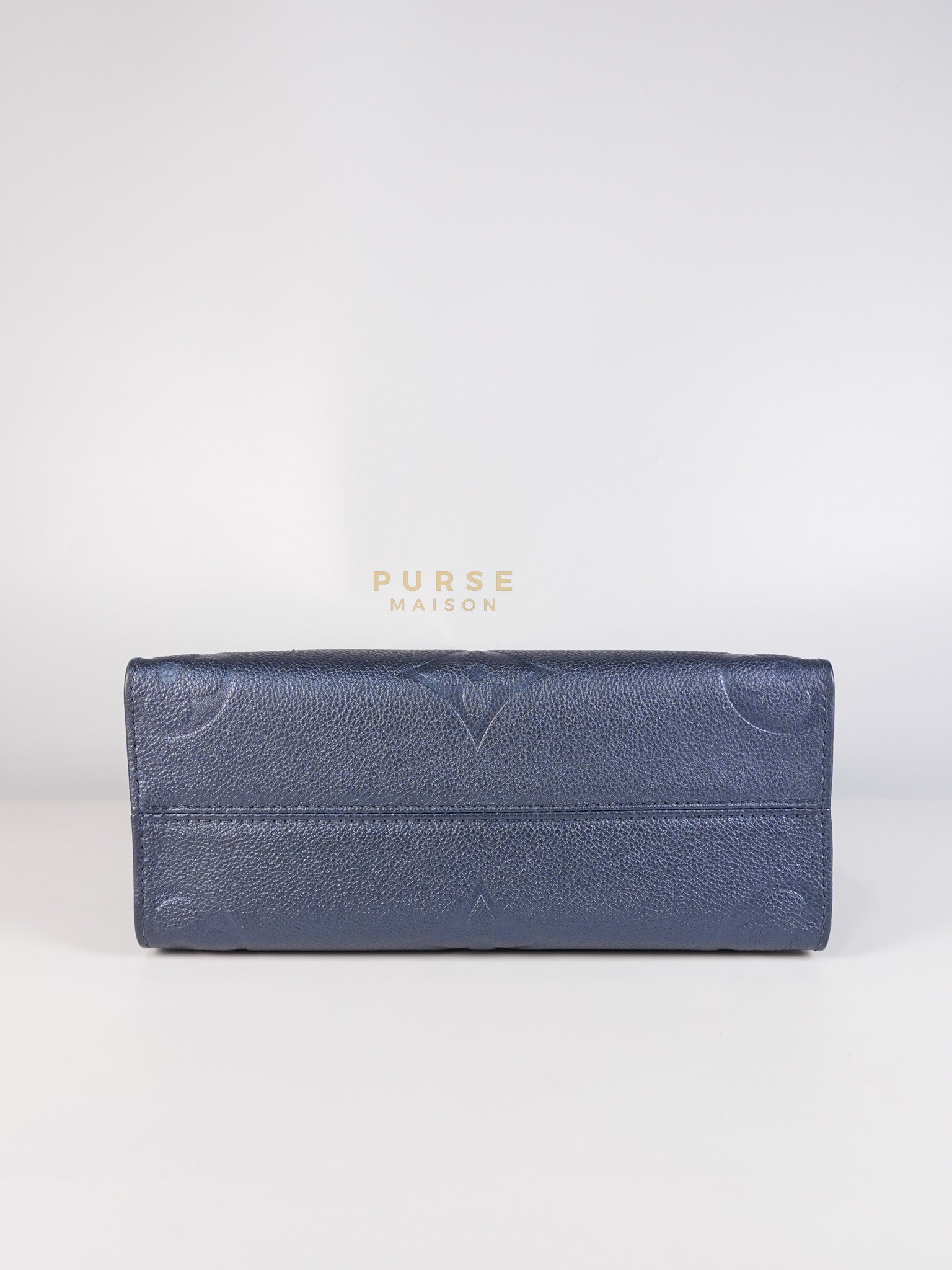 OnTheGo (OTG) PM Navy Nacre Metallic Empreinte Giant Monogram (Microchip) | Purse Maison Luxury Bags Shop