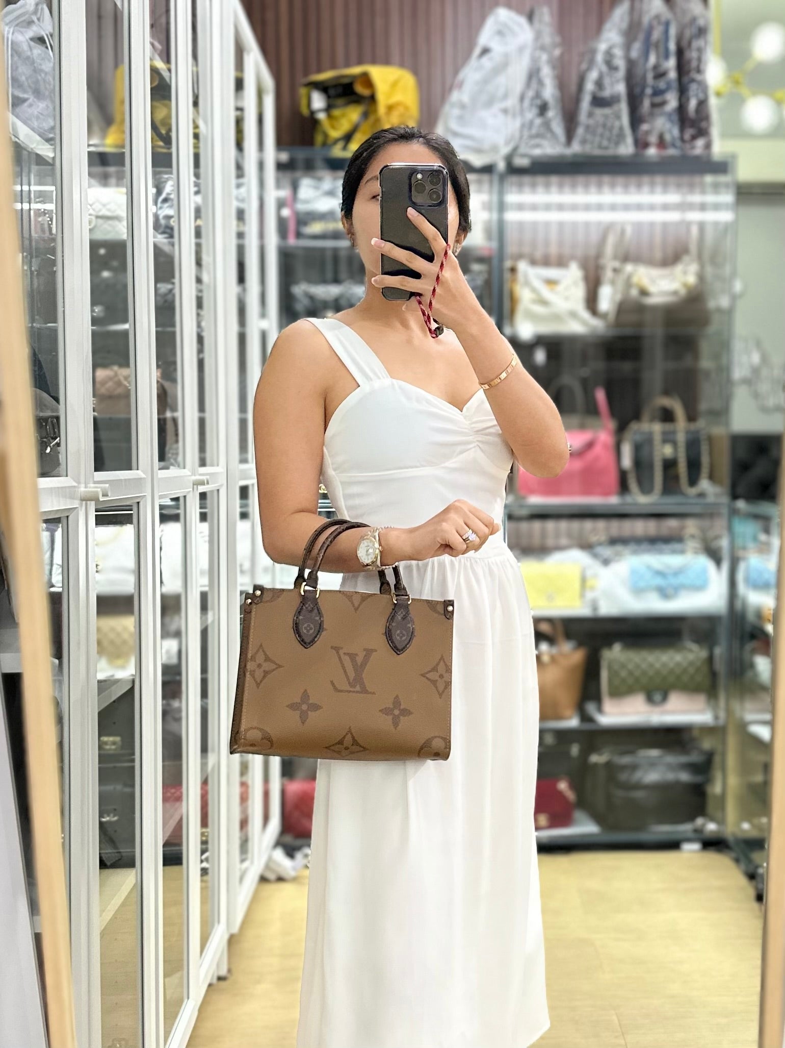 Louis Vuitton OnTheGo (OTG) PM Reverse Monogram Leather (Microchip) | Purse Maison Luxury Bags Shop