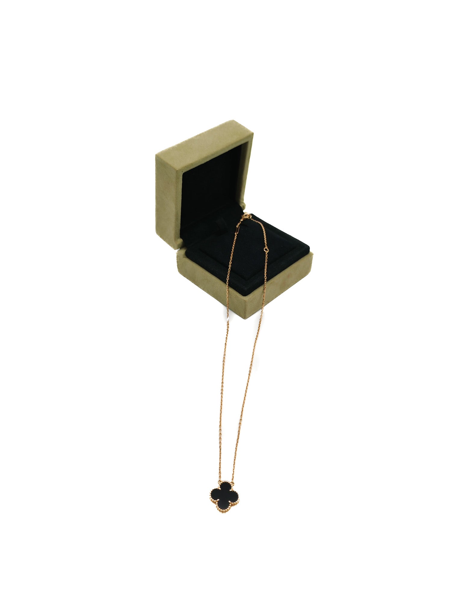 Vintage Alhambra in Onyx Pendant Yellow Gold Necklace Year 2021