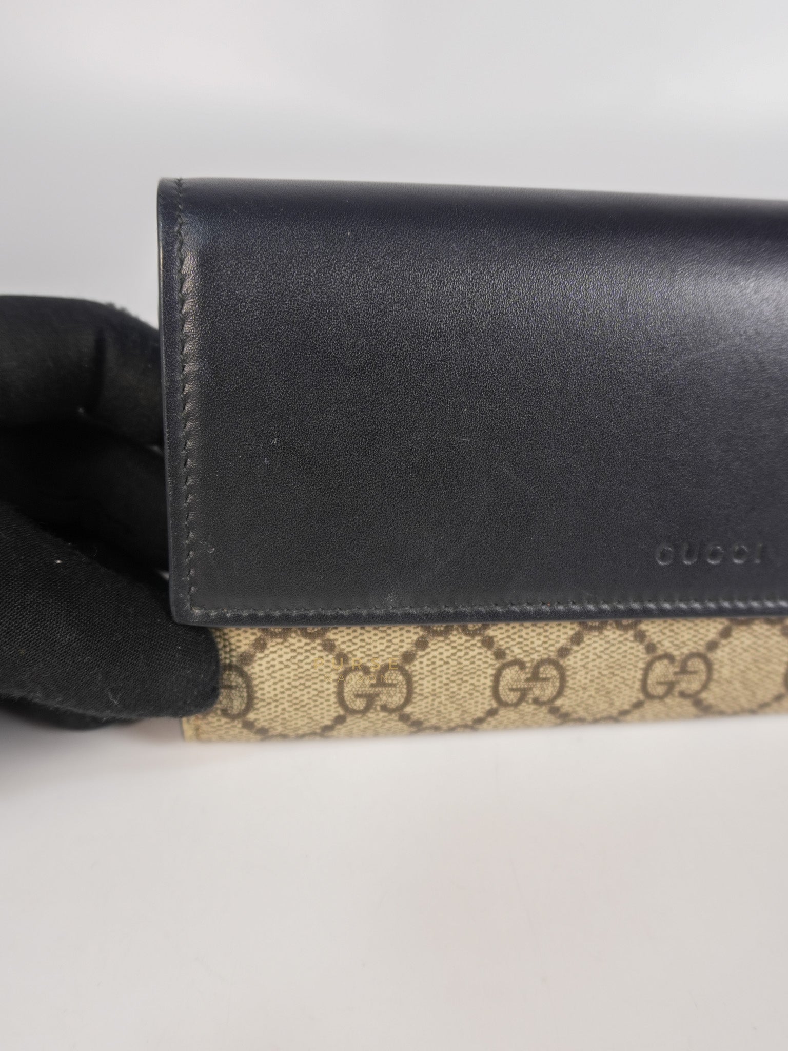 Ophidia Continental Wallet in Beige/Ebony | Purse Maison Luxury Bags Shop