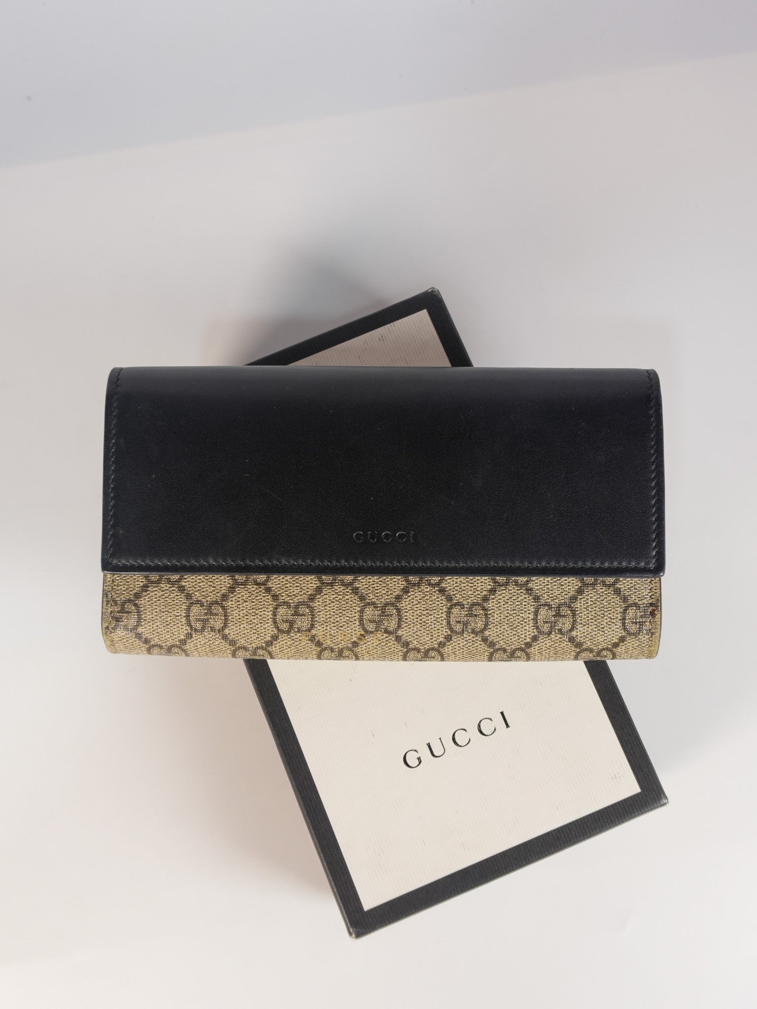 Ophidia Continental Wallet in Beige/Ebony | Purse Maison Luxury Bags Shop