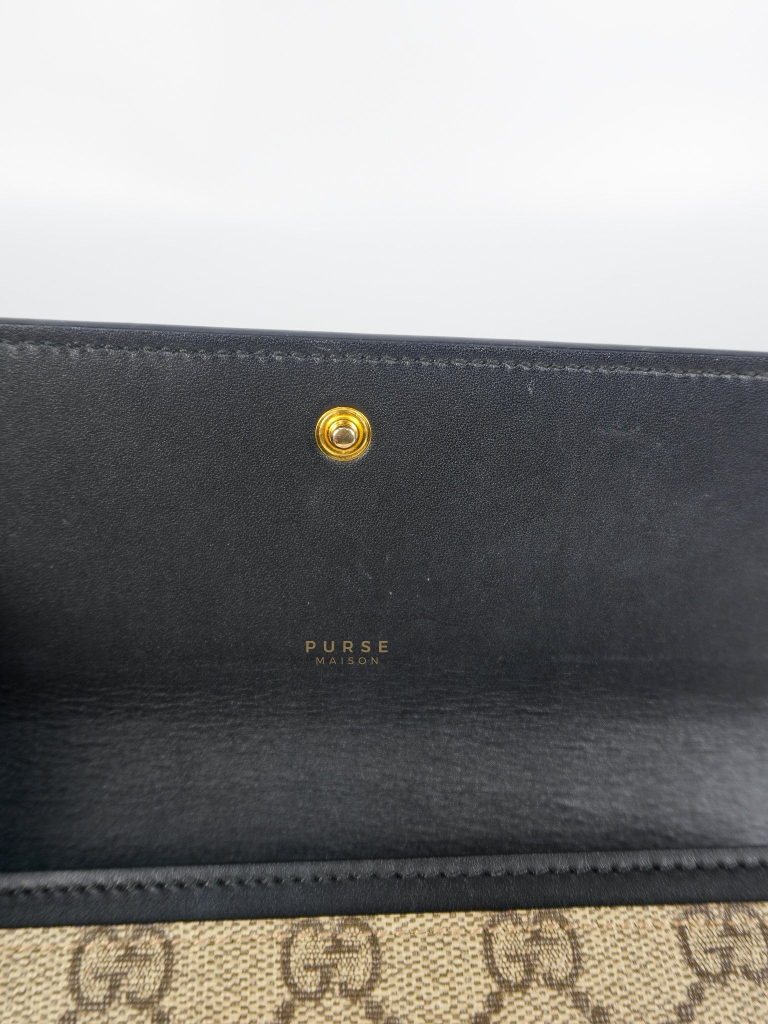 Ophidia Continental Wallet in Beige/Ebony | Purse Maison Luxury Bags Shop