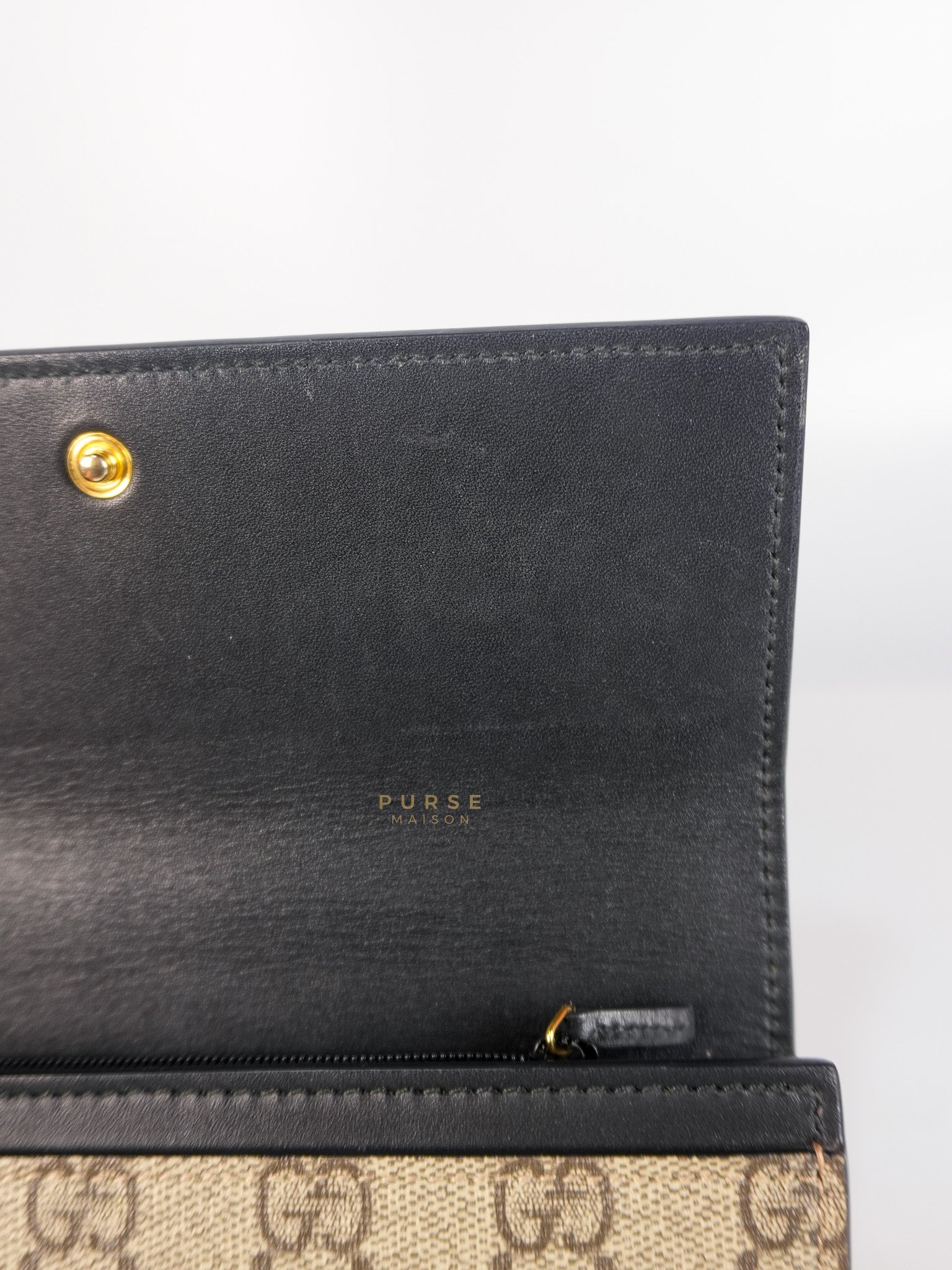 Ophidia Continental Wallet in Beige/Ebony | Purse Maison Luxury Bags Shop