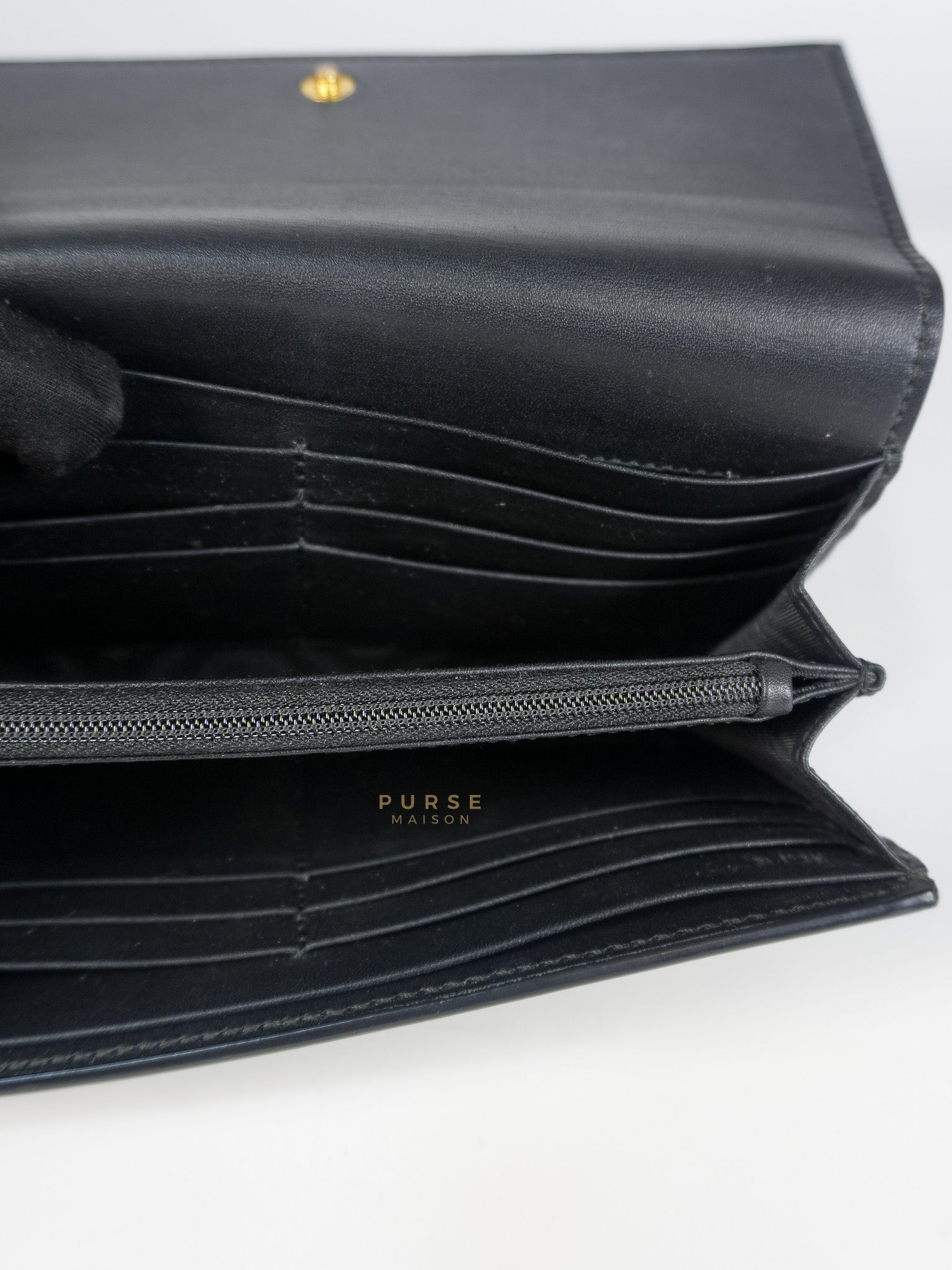 Ophidia Continental Wallet in Beige/Ebony | Purse Maison Luxury Bags Shop