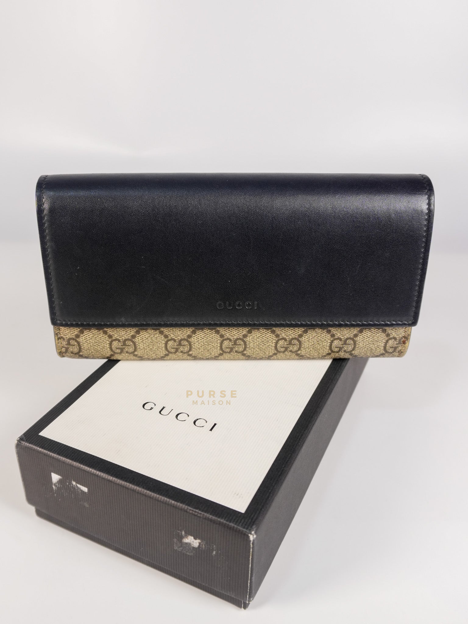 Ophidia Continental Wallet in Beige/Ebony | Purse Maison Luxury Bags Shop