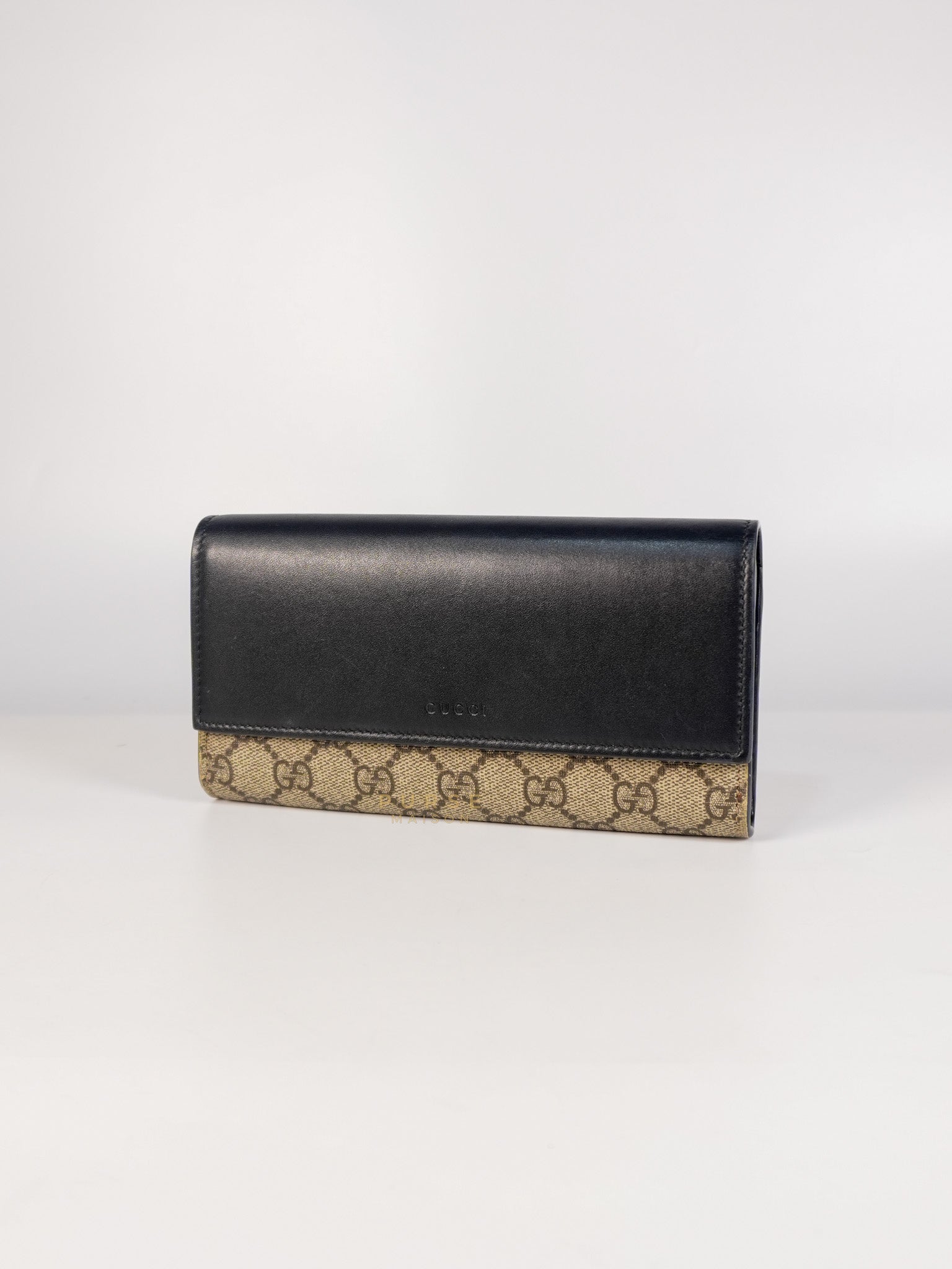 Ophidia Continental Wallet in Beige/Ebony | Purse Maison Luxury Bags Shop