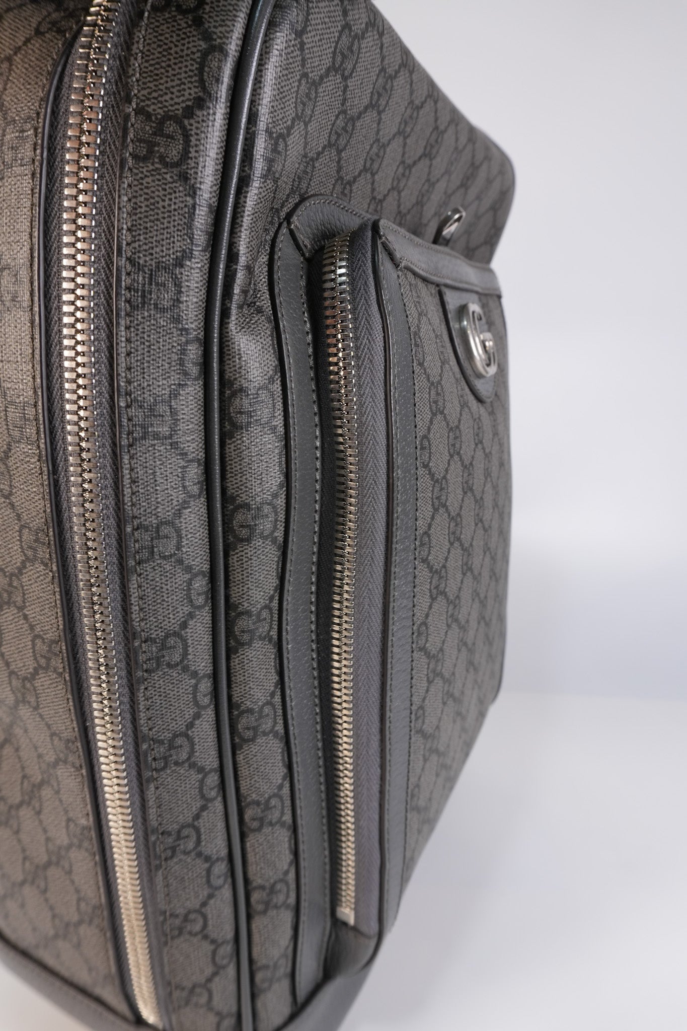 Ophidia GG Backpack Medium in Grey GG Supreme Coated Canvas | Purse Maison Luxury Bags Shop