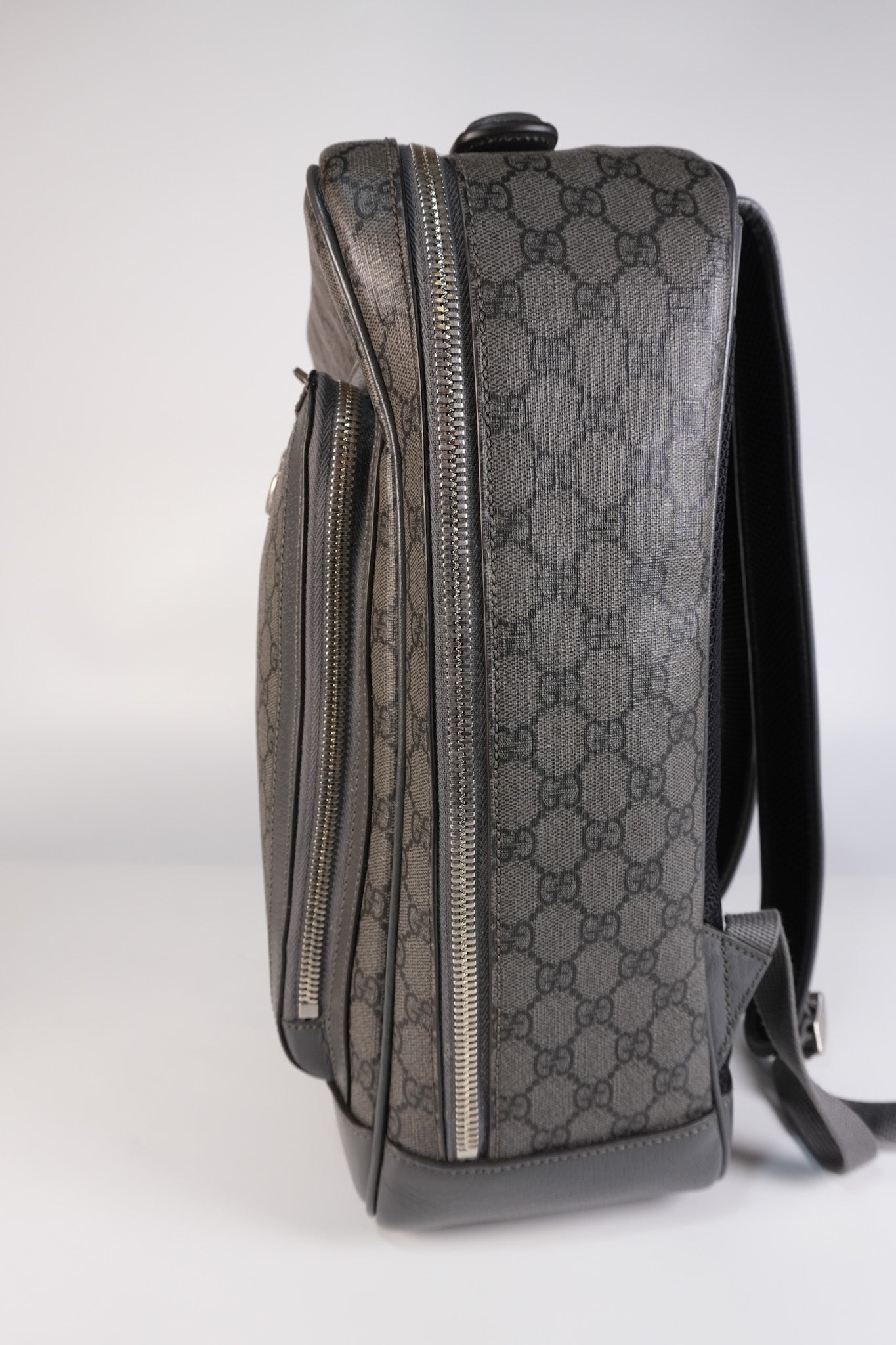 Ophidia GG Backpack Medium in Grey GG Supreme Coated Canvas | Purse Maison Luxury Bags Shop