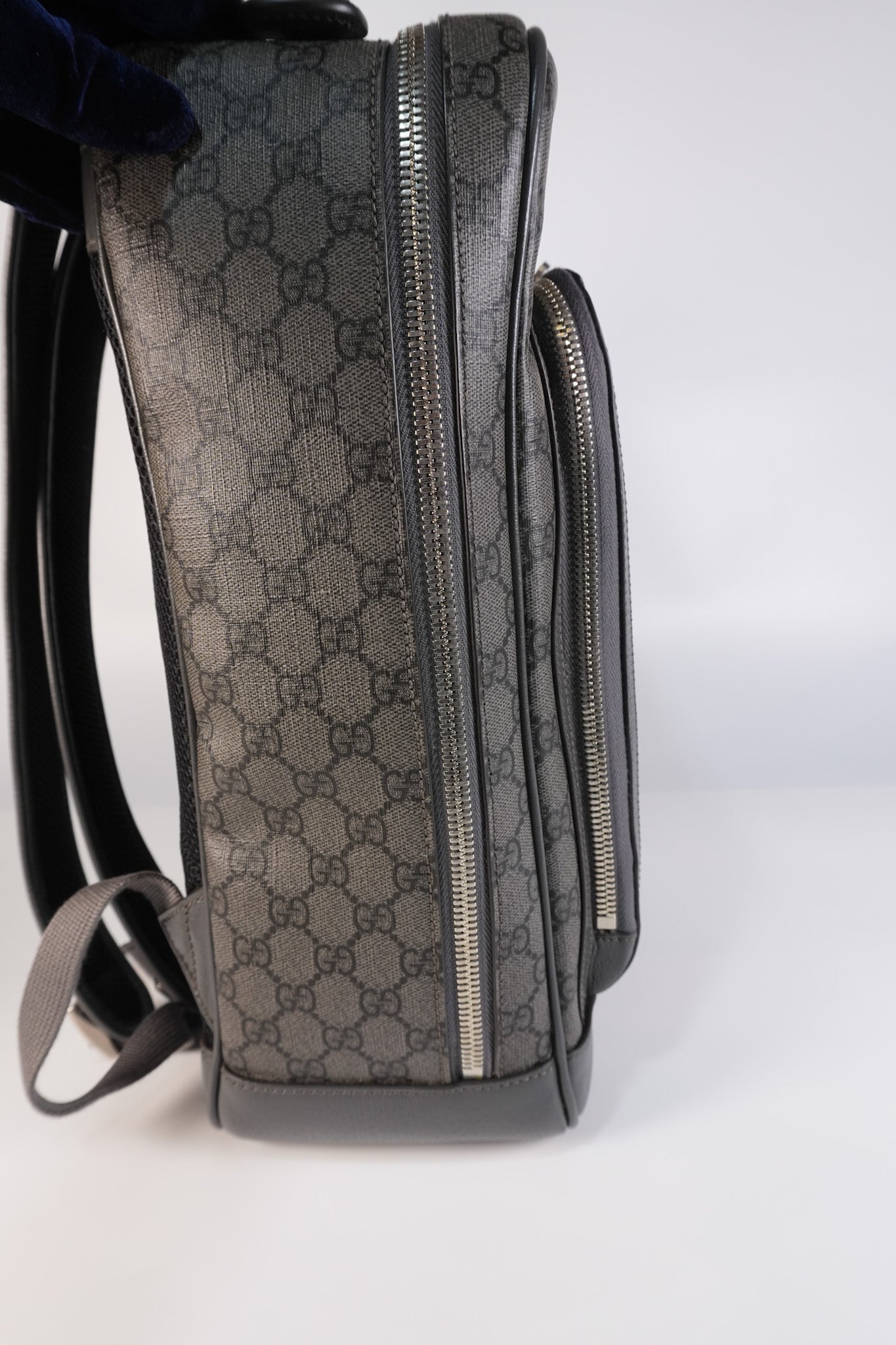 Ophidia GG Backpack Medium in Grey GG Supreme Coated Canvas | Purse Maison Luxury Bags Shop