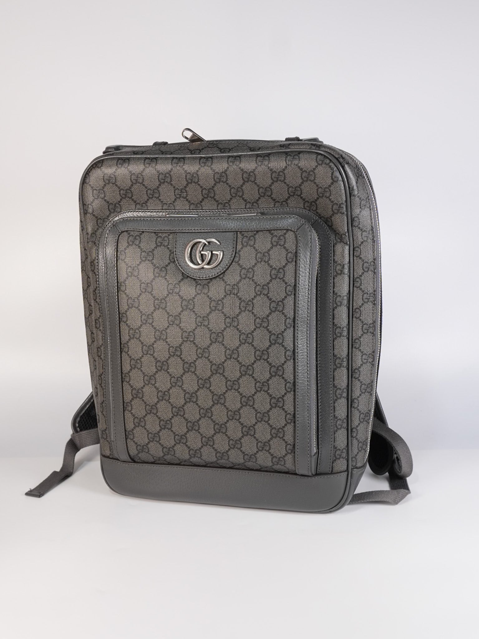 Ophidia GG Backpack Medium in Grey GG Supreme Coated Canvas | Purse Maison Luxury Bags Shop