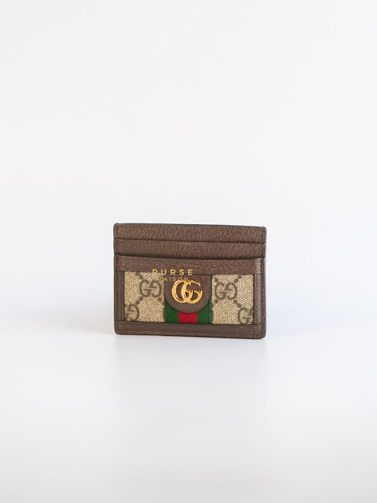 Ophidia GG Card Holder in Brown | Purse Maison Luxury Bags Shop