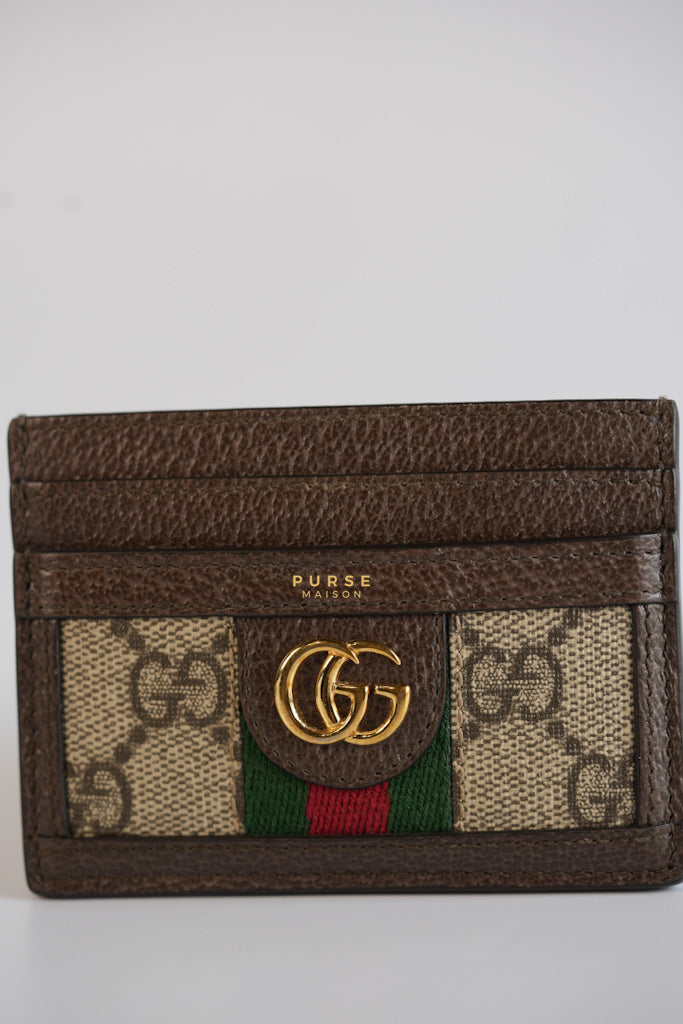 Ophidia GG Card Holder in Brown | Purse Maison Luxury Bags Shop