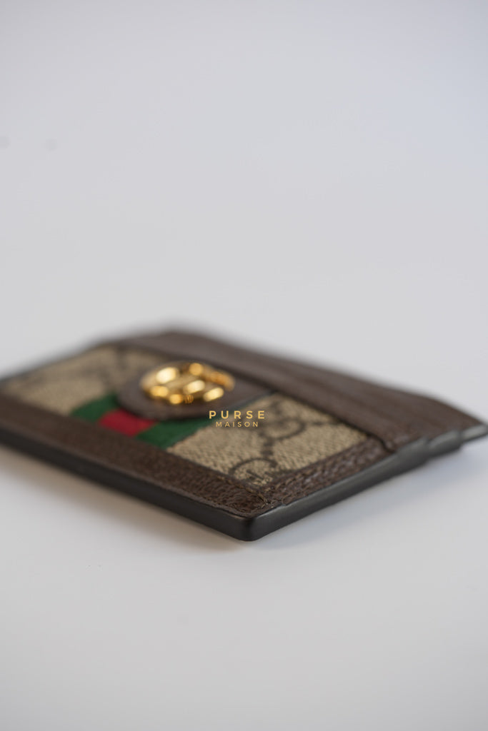 Ophidia GG Card Holder in Brown | Purse Maison Luxury Bags Shop