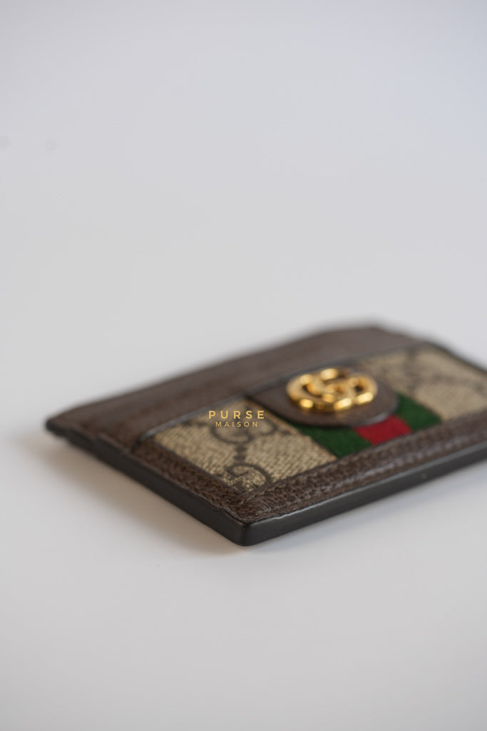 Ophidia GG Card Holder in Brown | Purse Maison Luxury Bags Shop