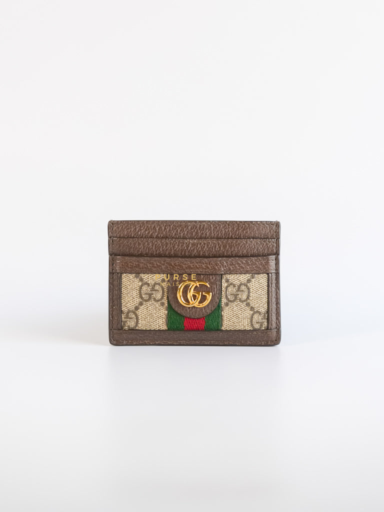 Ophidia GG Card Holder in Brown | Purse Maison Luxury Bags Shop
