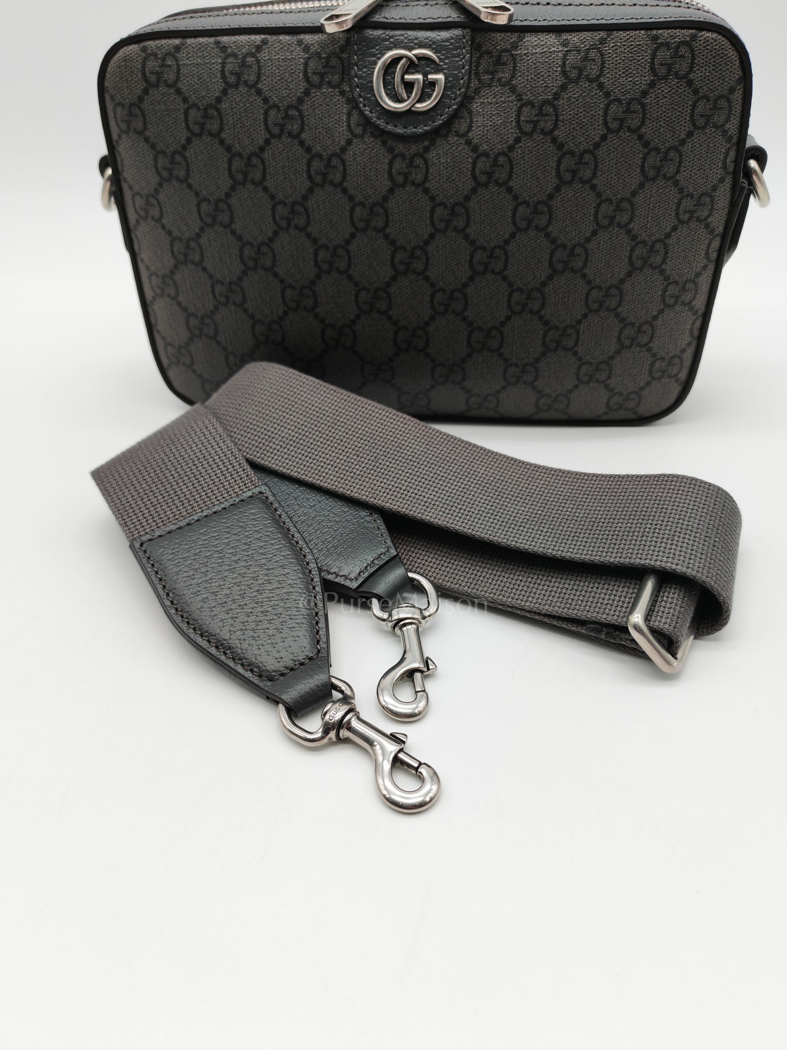 Ophidia Gray Supreme Canvas Clutch Bag | Purse Maison Luxury Bags Shop