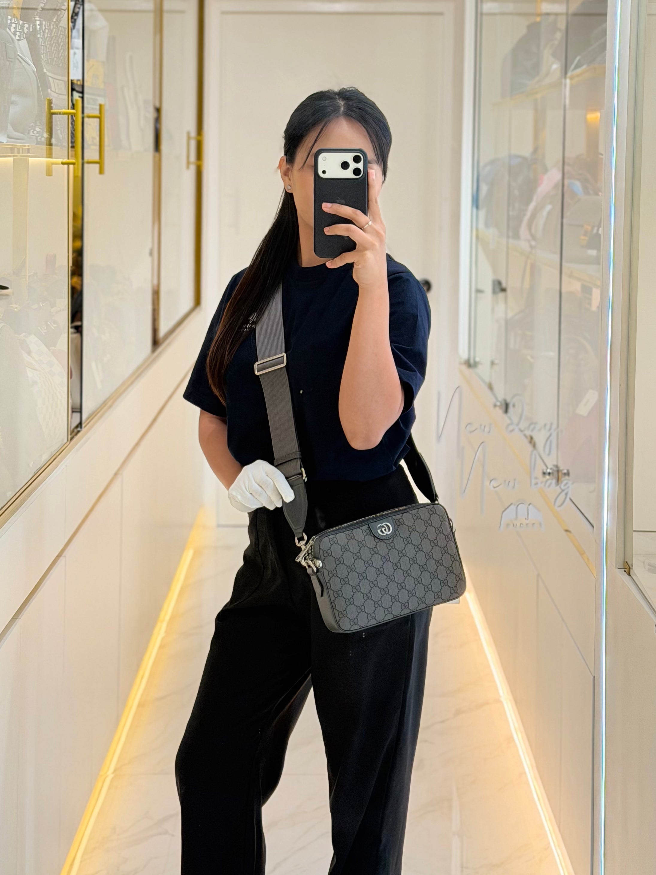 Ophidia Gray Supreme Canvas Clutch Bag | Purse Maison Luxury Bags Shop