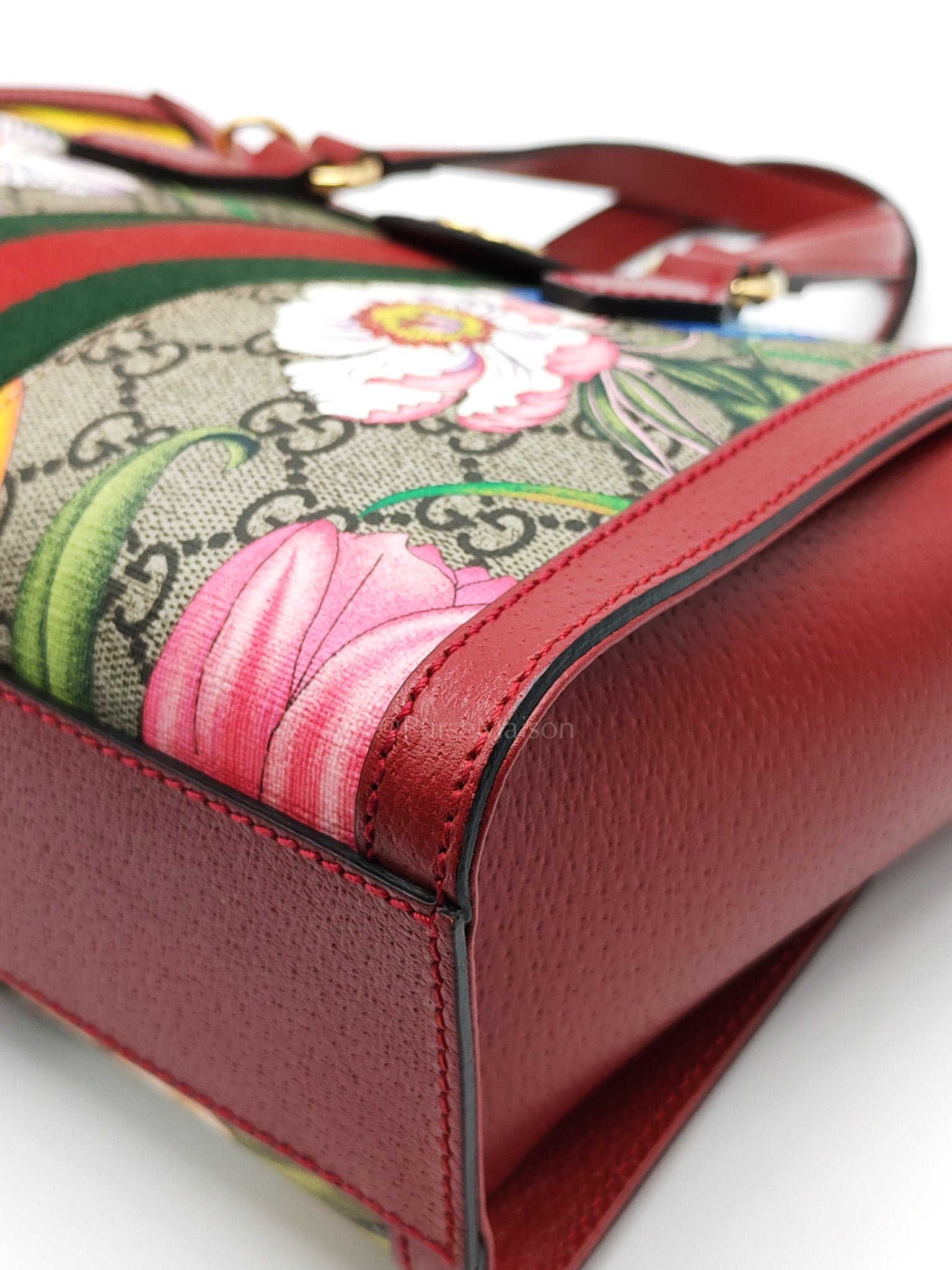 Ophidia Small Red Multicolor GG Supreme Floral Canvas | Purse Maison Luxury Bags Shop