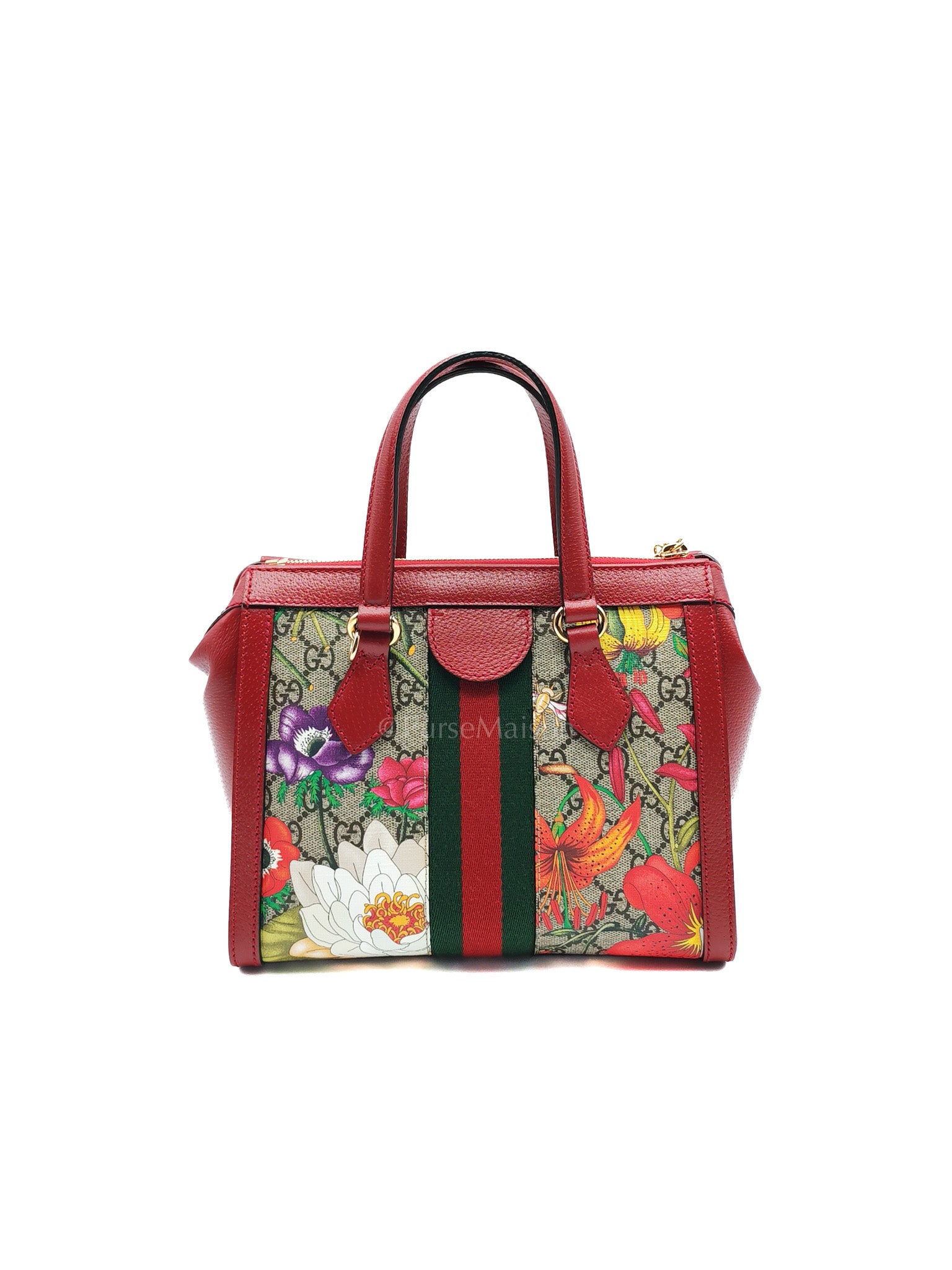 Ophidia Small Red Multicolor GG Supreme Floral Canvas | Purse Maison Luxury Bags Shop