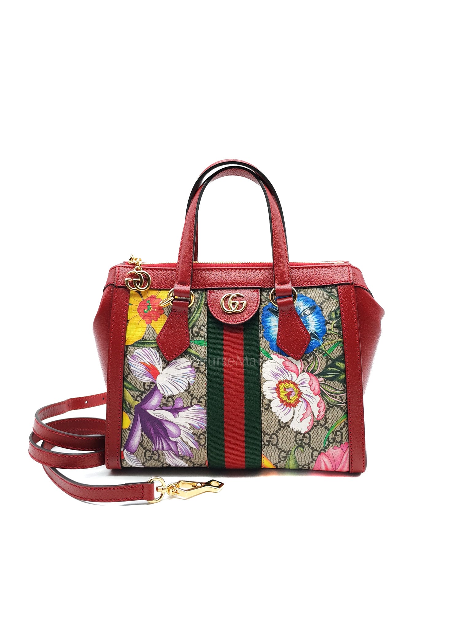 Ophidia Small Red Multicolor GG Supreme Floral Canvas | Purse Maison Luxury Bags Shop
