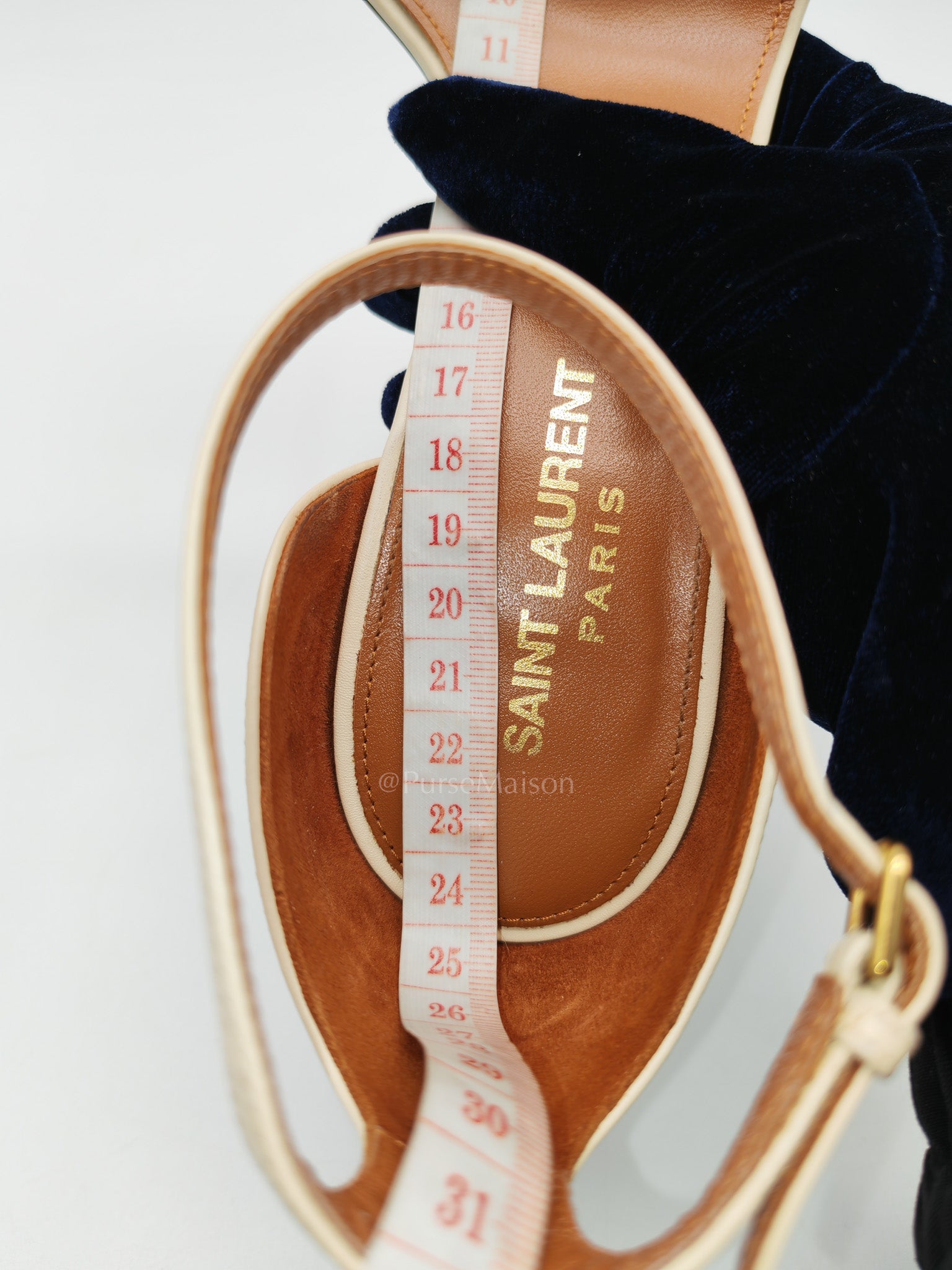 Opyum Logo Heel Sandals in Light Beige Calfskin Leather Size 37.5 EU (23.5 cm) | Purse Maison Luxury Bags Shop