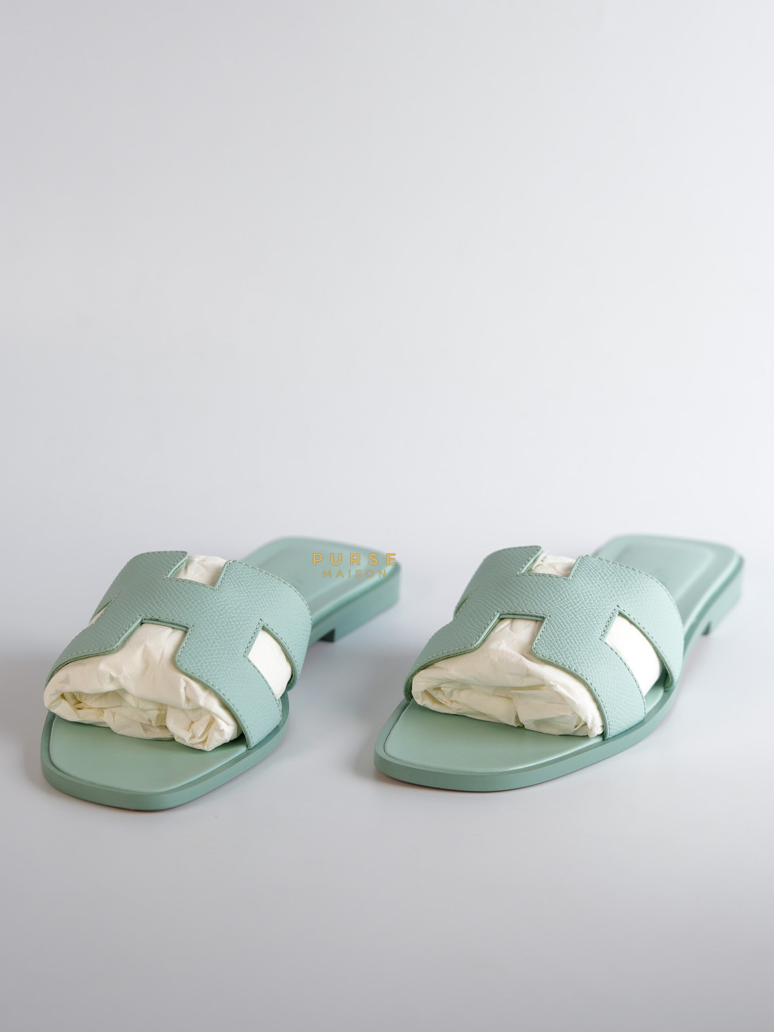 Oran Epsom Sandals Light Blue Size 38.5 Eur (24.1 cm) | Purse Maison Luxury Bags Shop