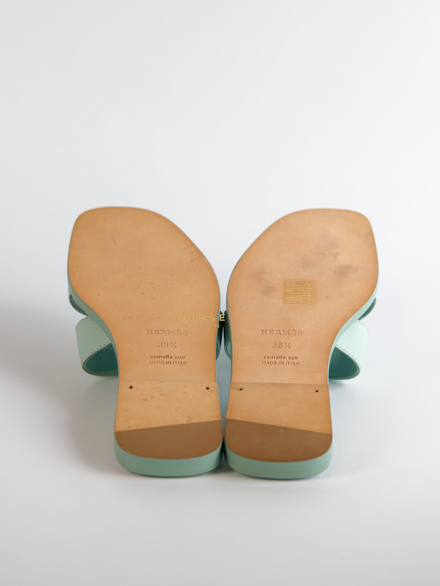 Oran Epsom Sandals Light Blue Size 38.5 Eur (24.1 cm) | Purse Maison Luxury Bags Shop