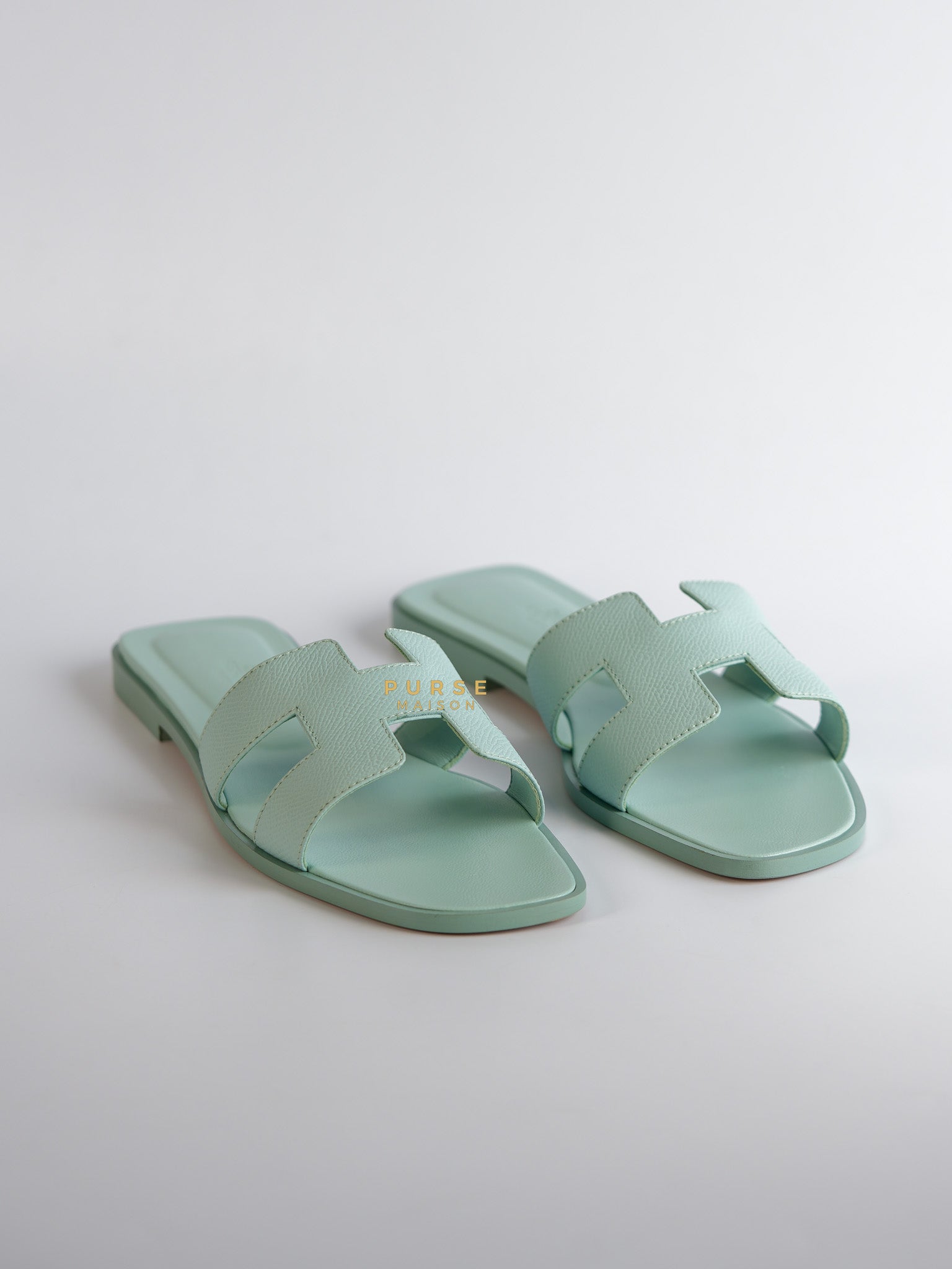 Oran Epsom Sandals Light Blue Size 38.5 Eur (24.1 cm) | Purse Maison Luxury Bags Shop