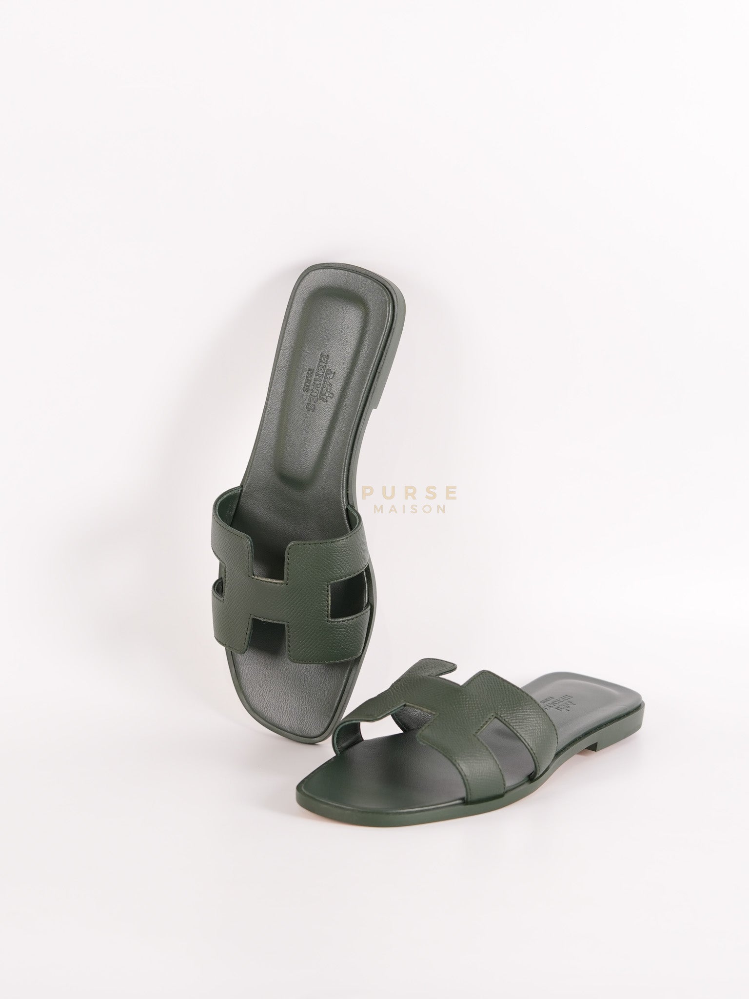 Oran in Dark Green Epsom Leather Size 38 EU(24cm) | Purse Maison Luxury Bags Shop