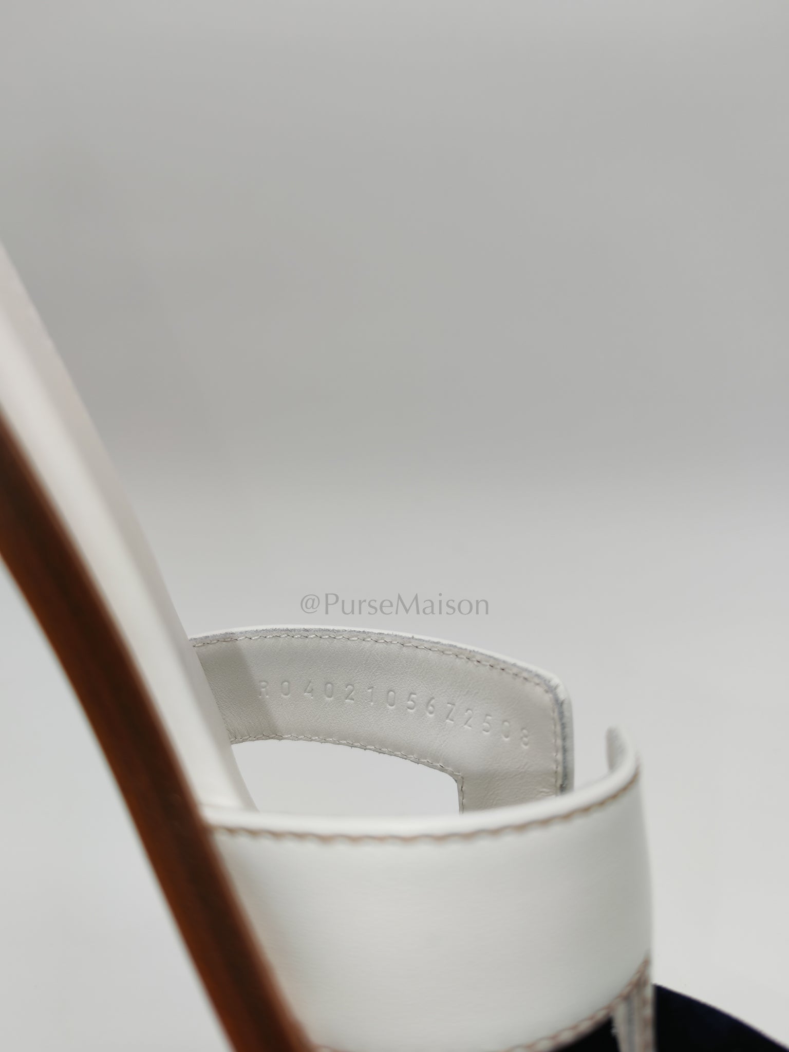 Oran in White/Blanc Box Calfskin Leather Size 36.5 (23cm) | Purse Maison Luxury Bags Shop