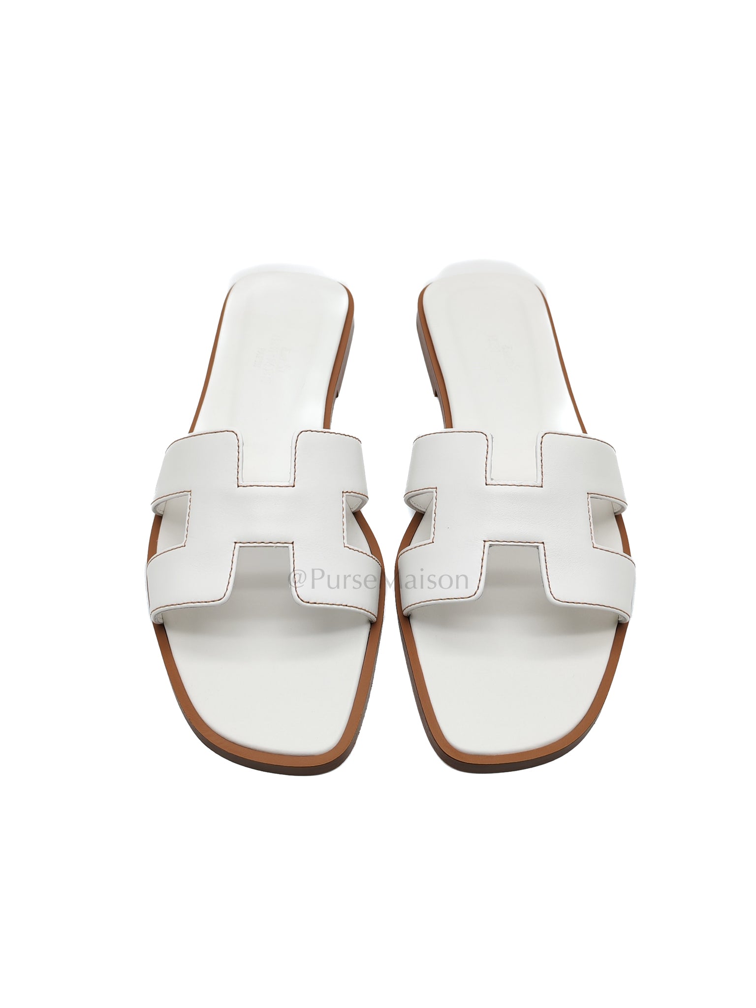 Oran in White/Blanc Box Calfskin Leather Size 36.5 (23cm) | Purse Maison Luxury Bags Shop