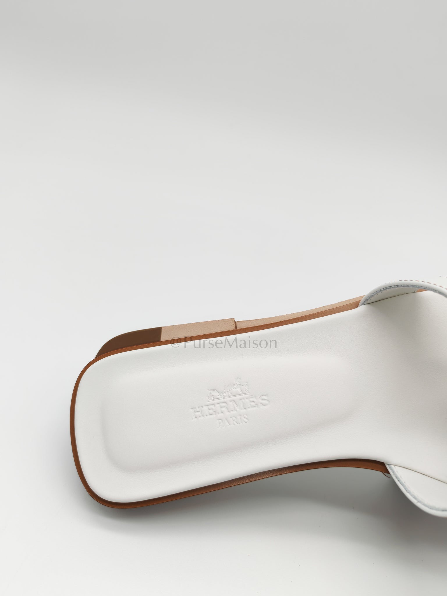 Oran in White/Blanc Box Calfskin Leather Size 36.5 (23cm) | Purse Maison Luxury Bags Shop