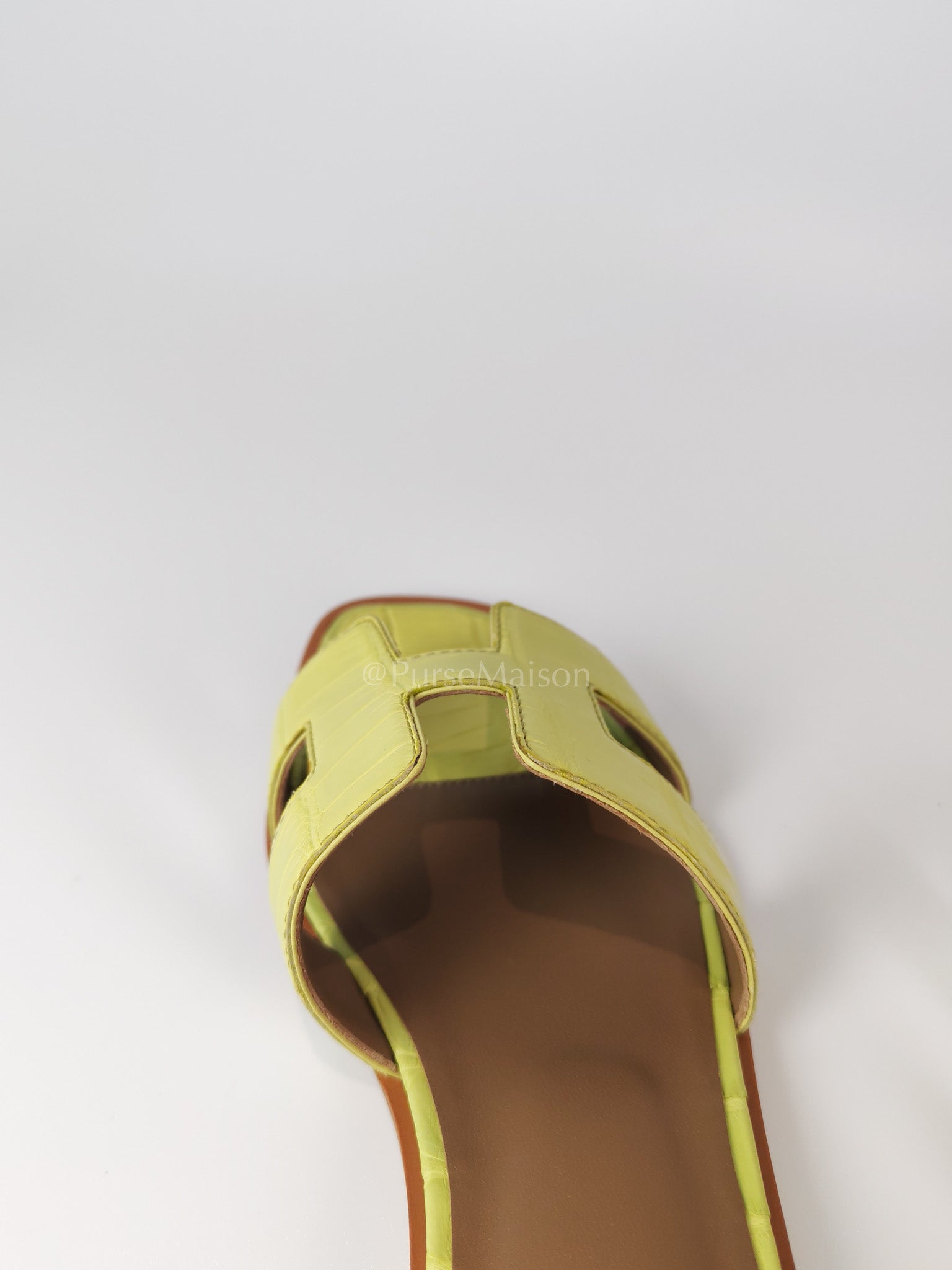 Oran Matte in Light Green Alligator Leather Sandals Size 36 EU (23cm) | Purse Maison Luxury Bags Shop