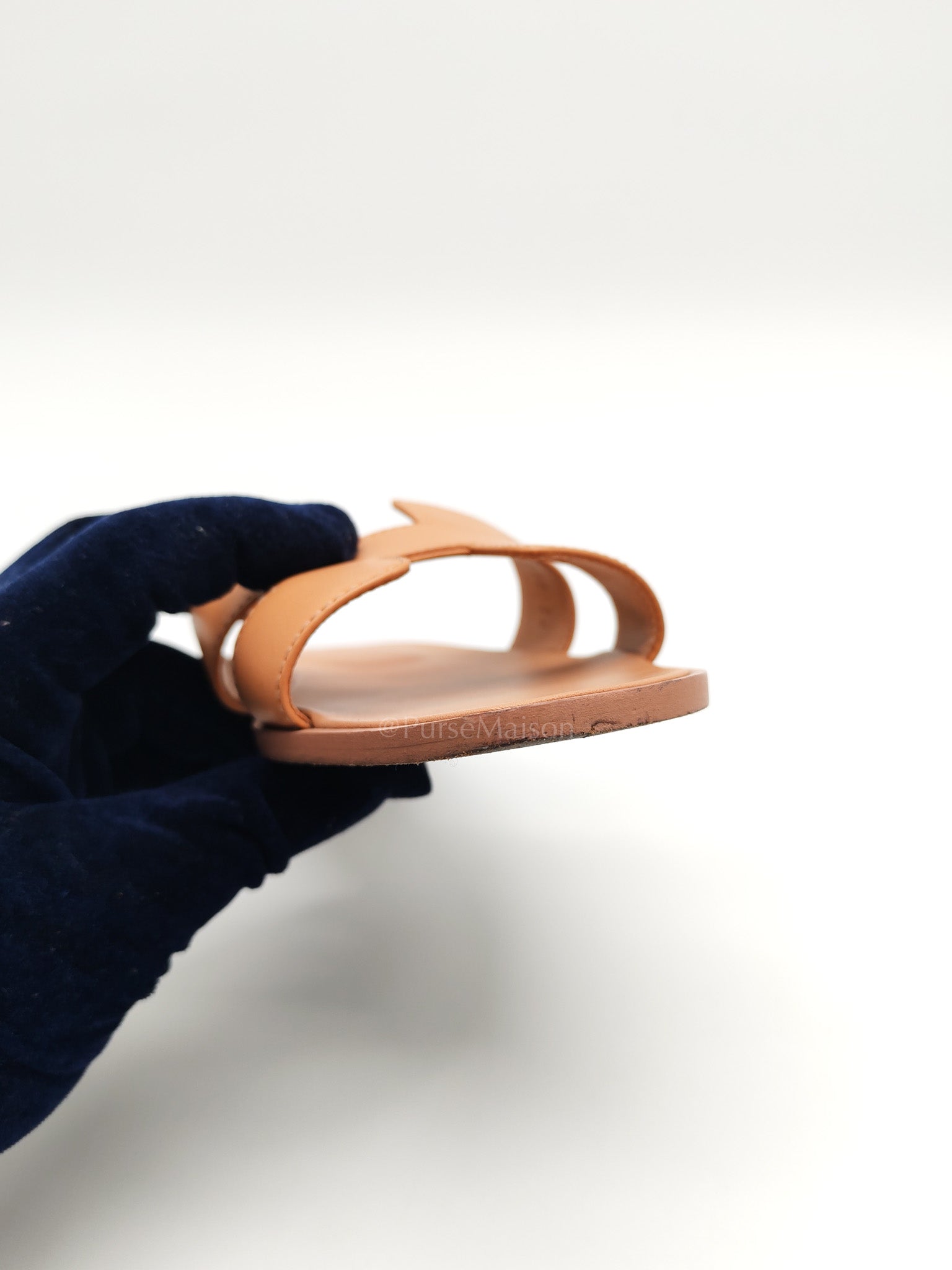 Oran Sandals in Peach Swift Leather Size 37 (24cm) | Purse Maison Luxury Bags Shop