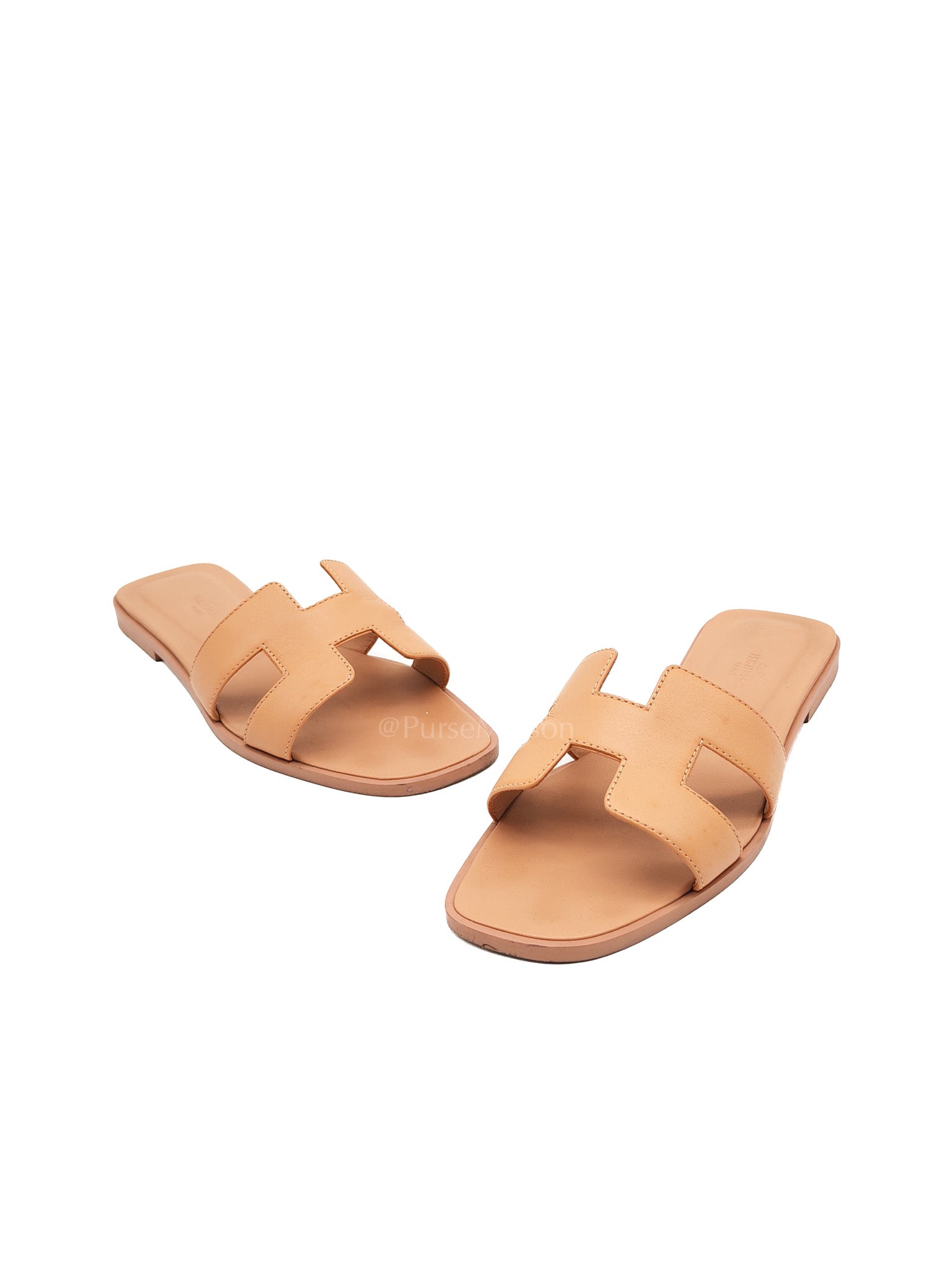 Oran Sandals in Peach Swift Leather Size 37 (24cm) | Purse Maison Luxury Bags Shop