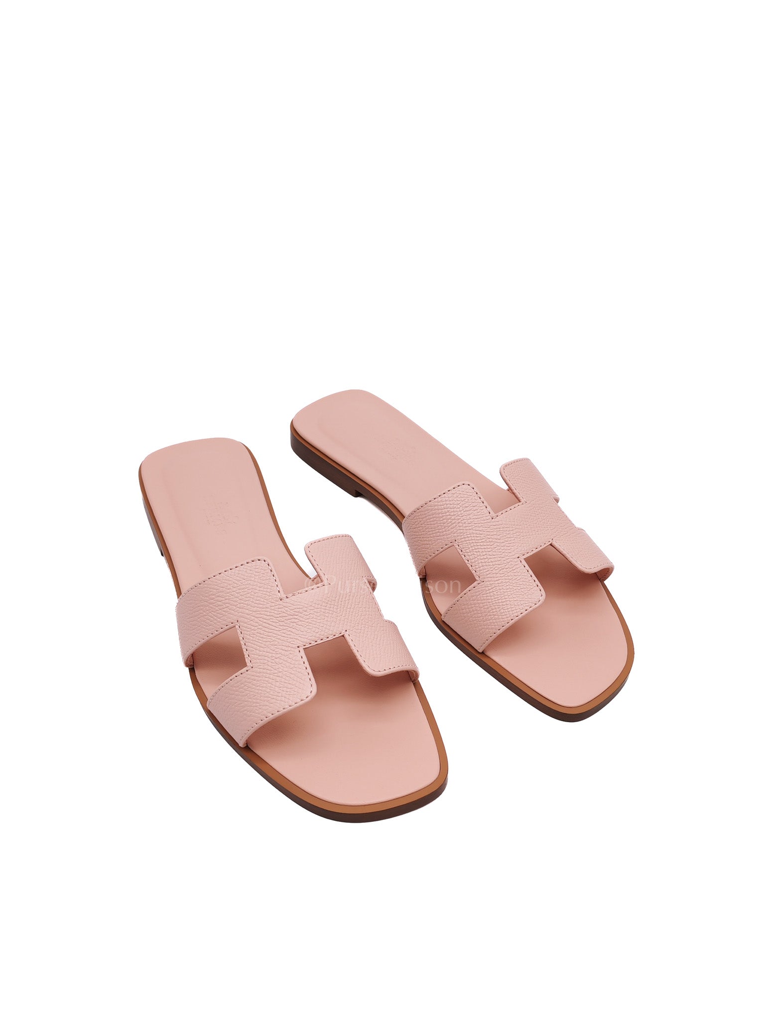 Oran Sandals in Rose Pale Epsom Leather Size 37 EU (23.5 cm) | Purse Maison Luxury Bags Shop