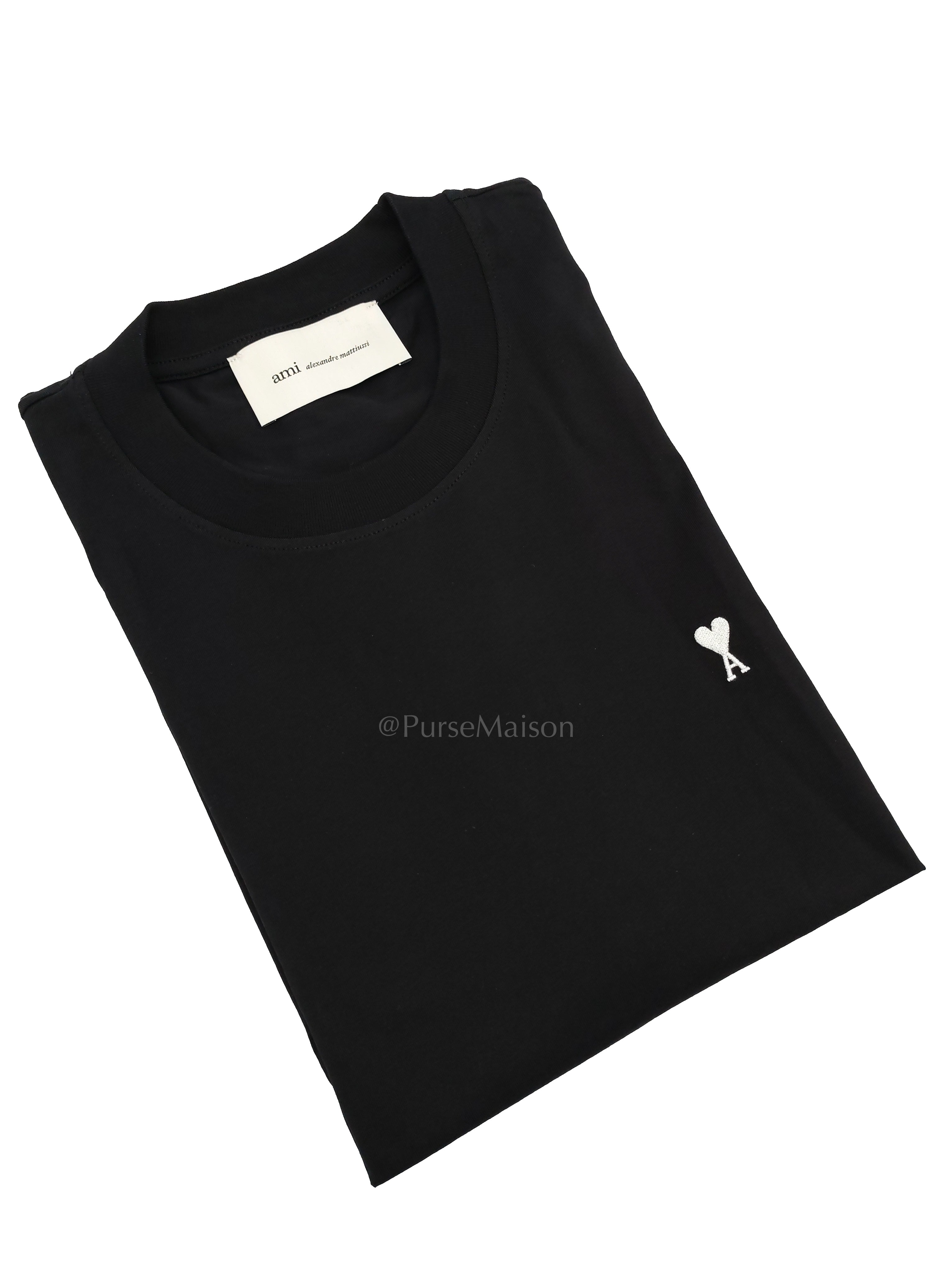 Ami De Coeur Cotton T-Shirt in Black Size Large