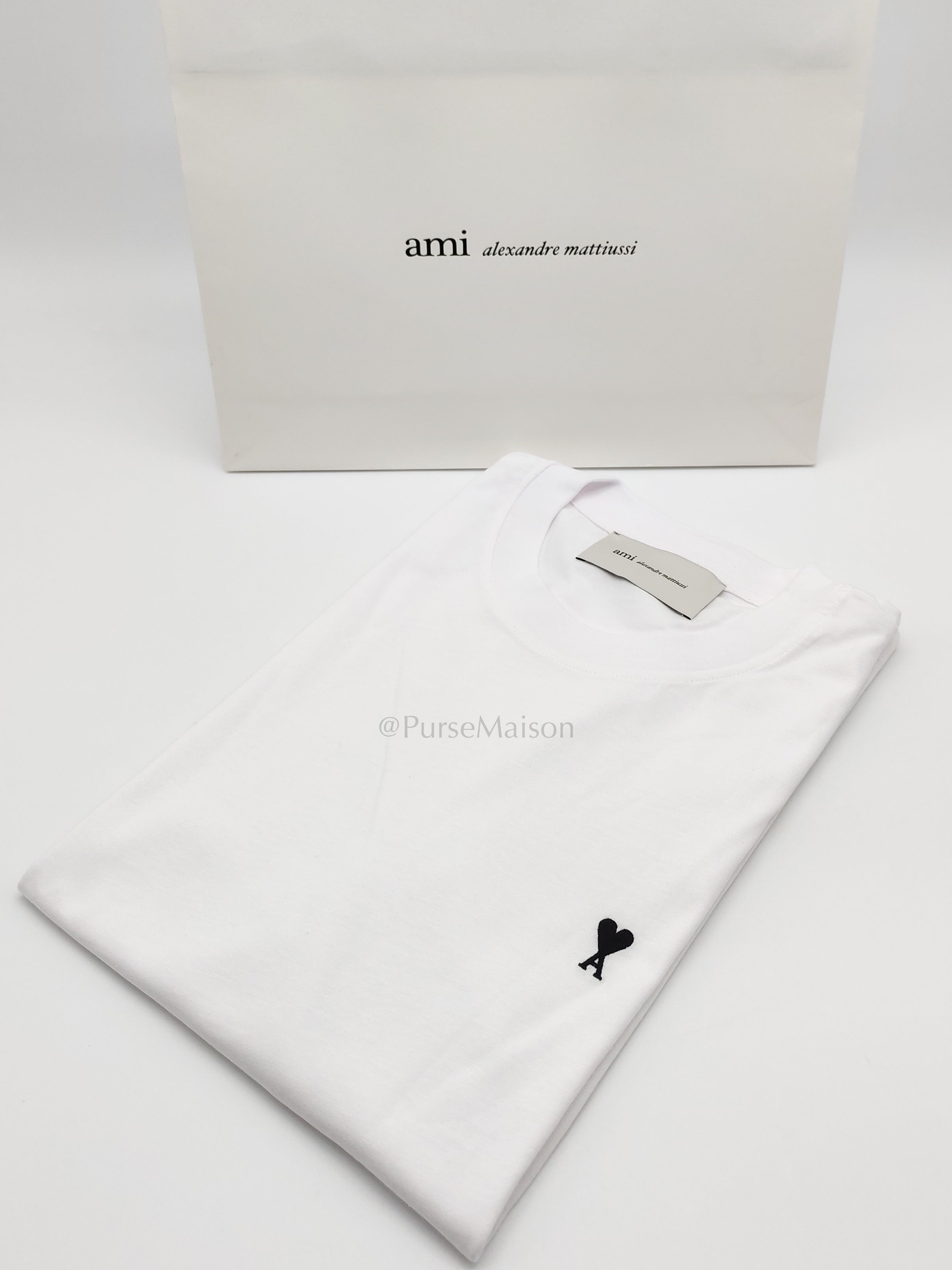 Ami De Coeur Cotton T-Shirt in White Size Large