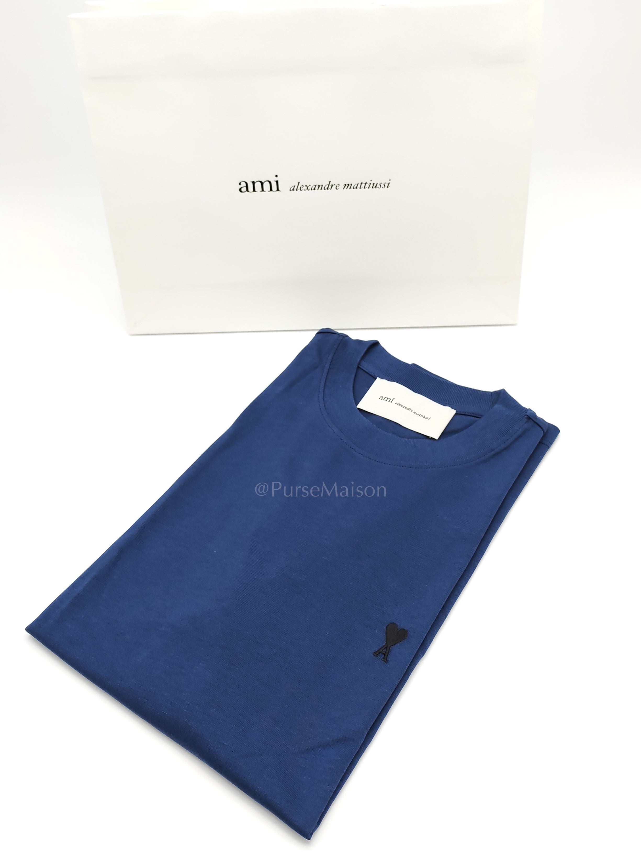 Ami De Coeur Cotton T-Shirt in Blue Size Small