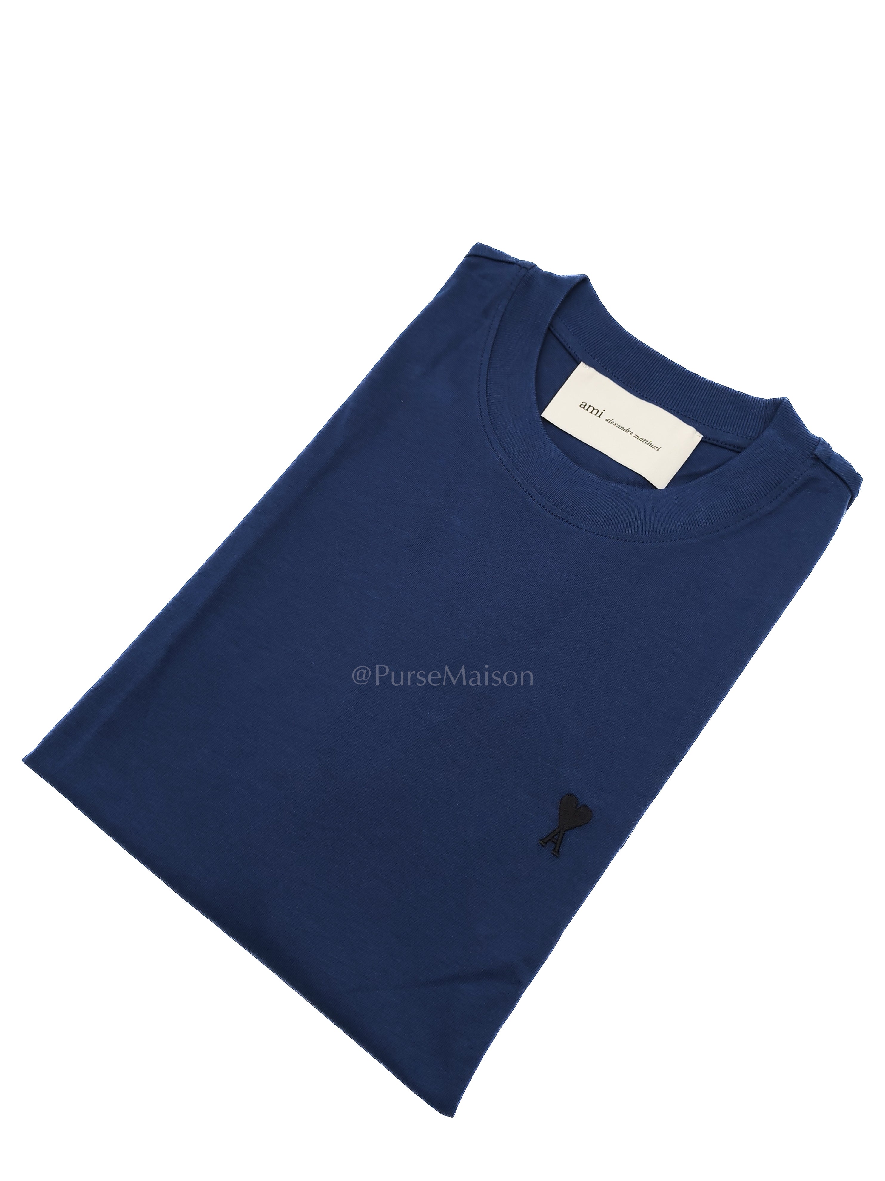 Ami De Coeur Cotton T-Shirt in Blue Size Small