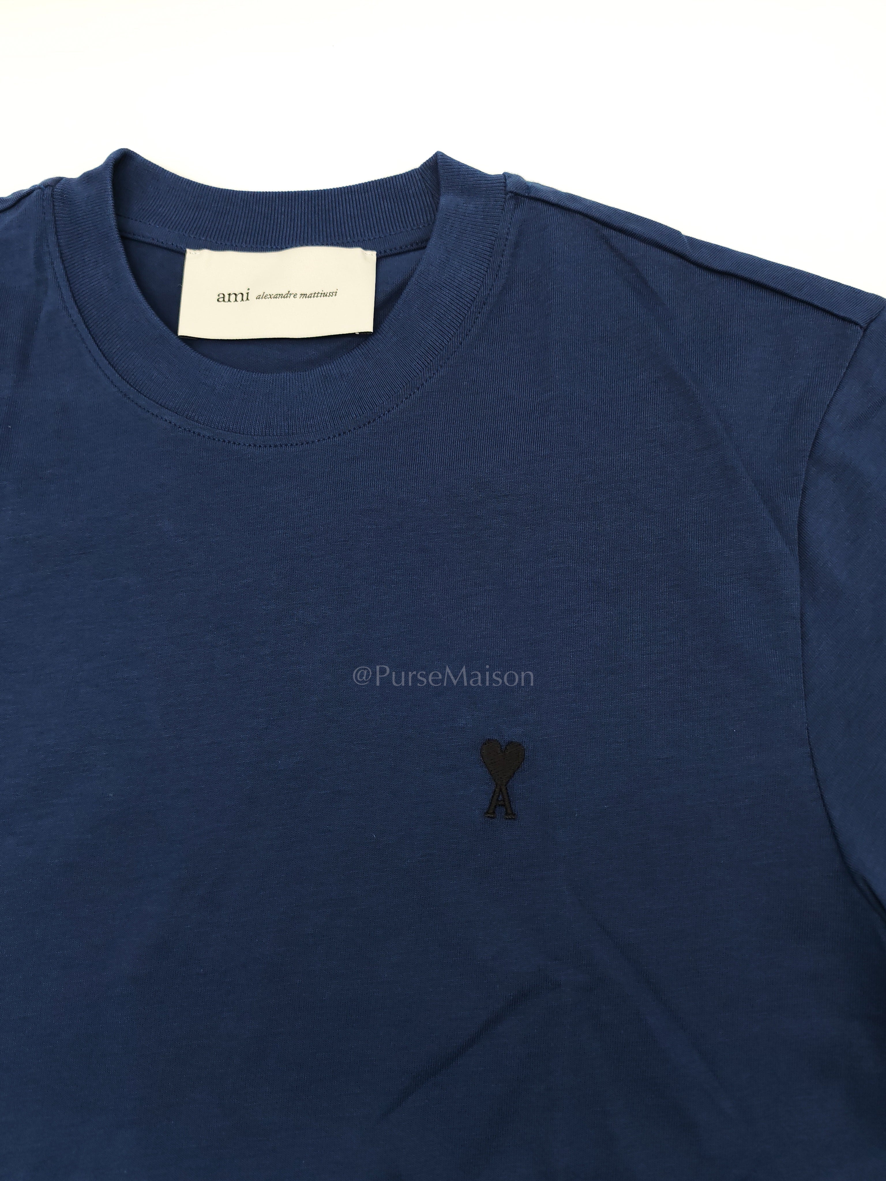 Ami De Coeur Cotton T-Shirt in Blue Size Small