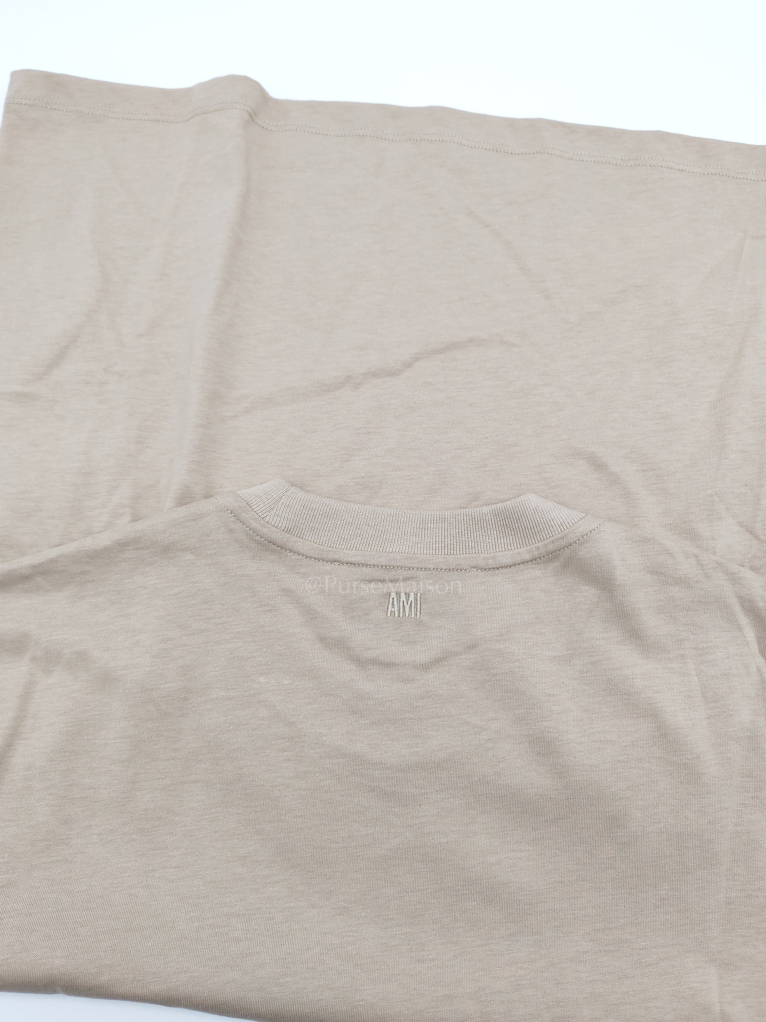 Ami De Coeur Cotton T-Shirt in Beige Size Medium