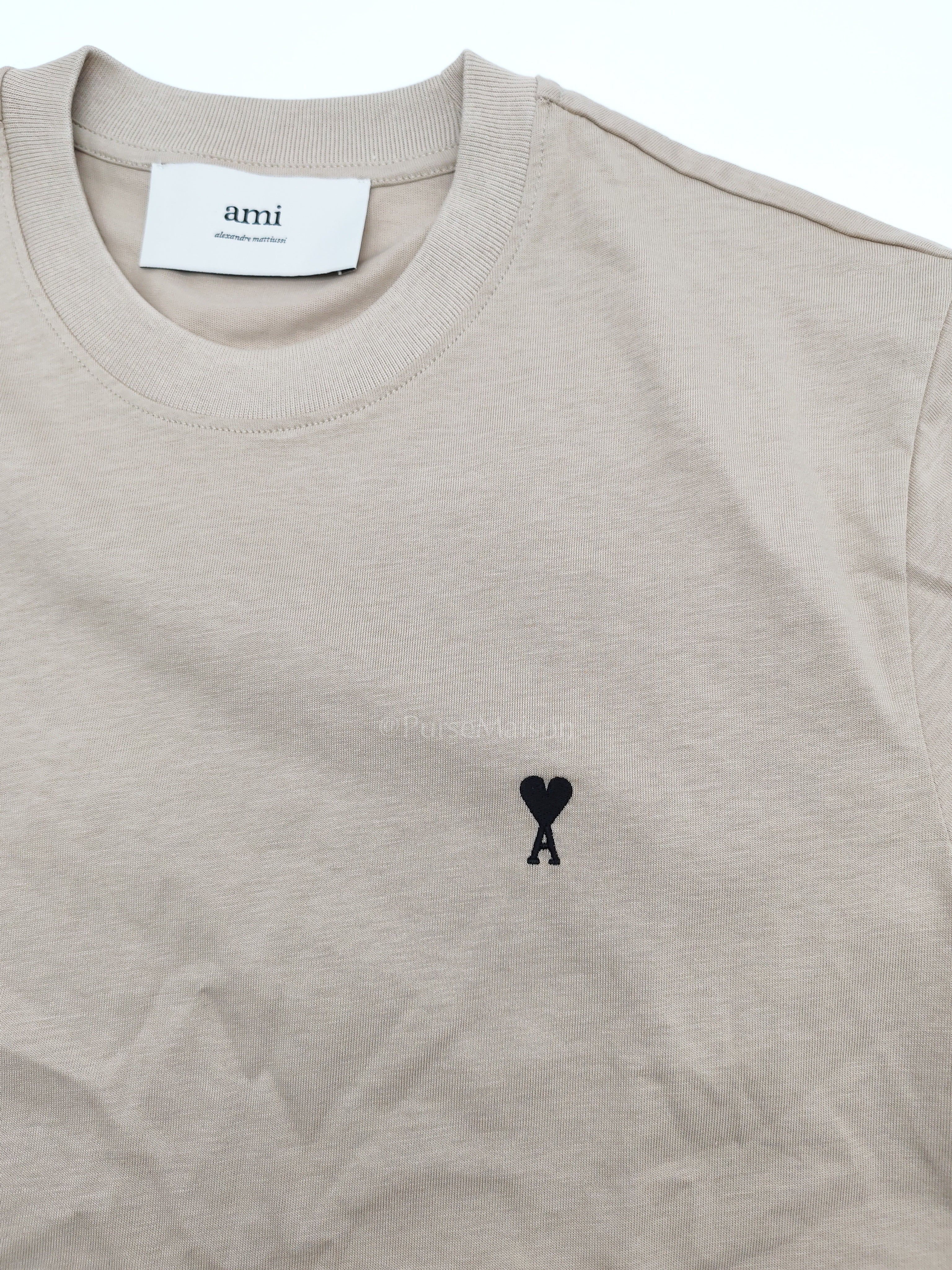 Ami De Coeur Cotton T-Shirt in Beige Size Medium