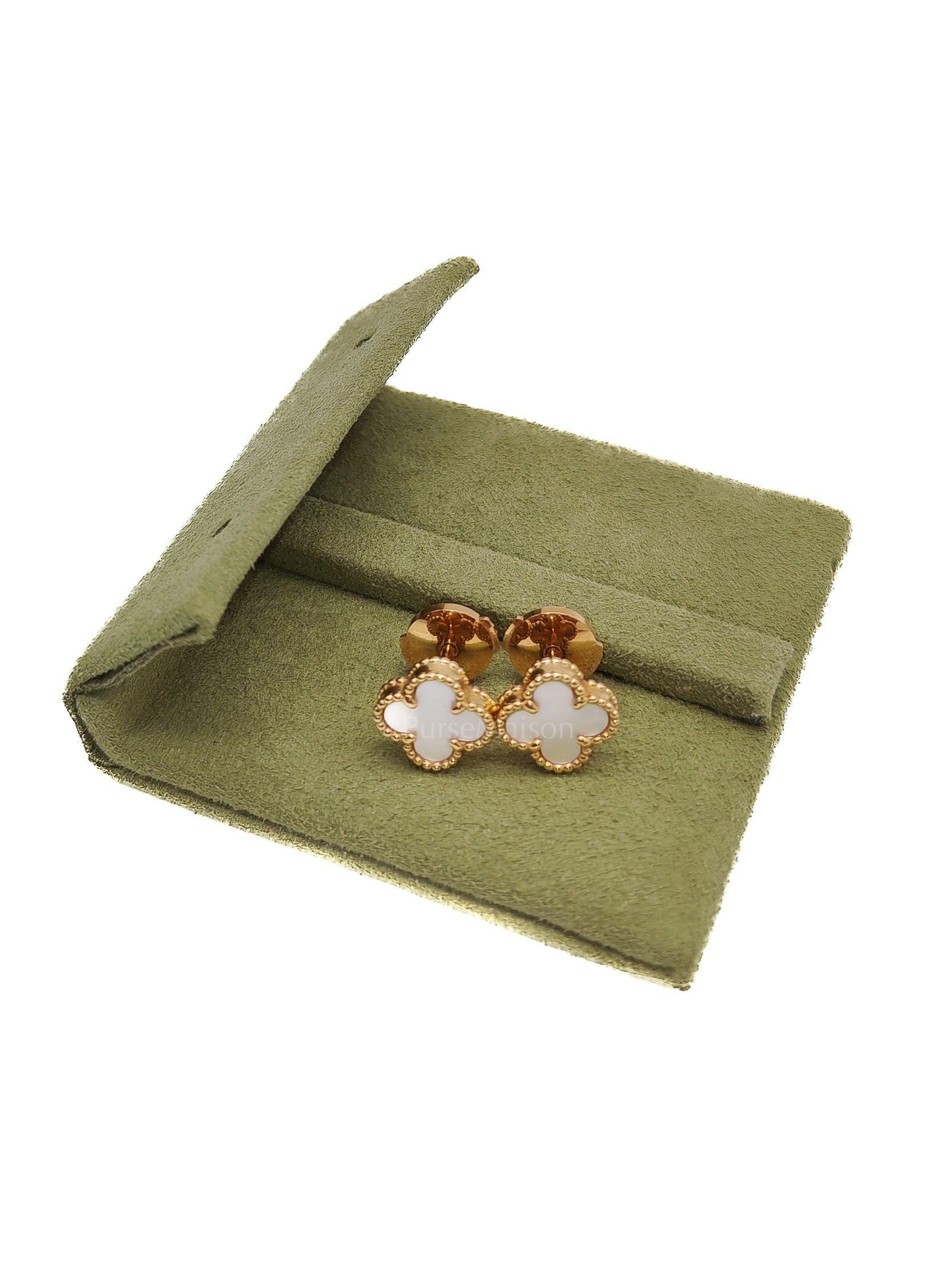 Sweet Alhambra White Mother of Pearl Earrings Yellow Gold (Year 2025)