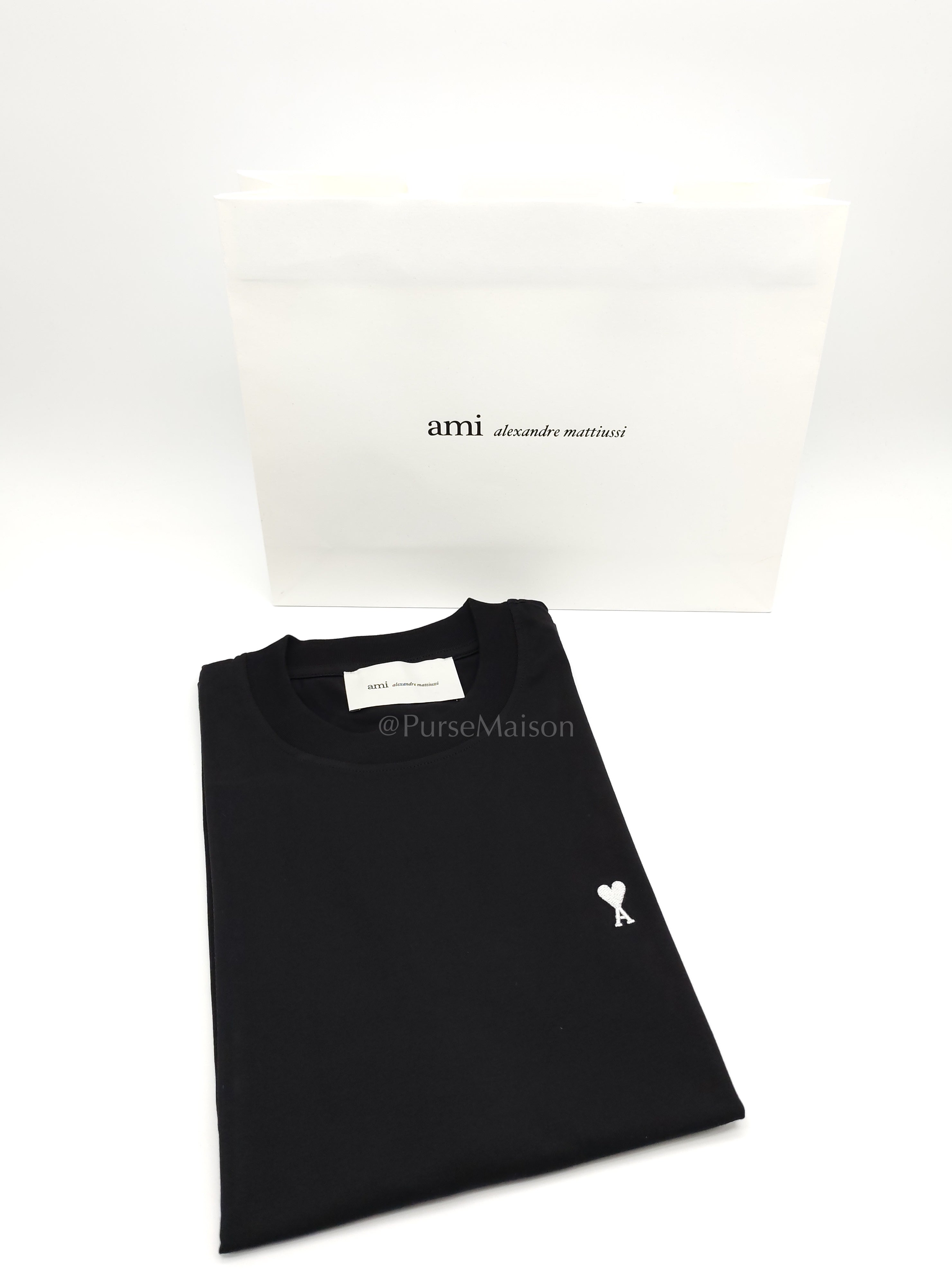 Ami De Coeur Cotton T-Shirt in Black Size Small