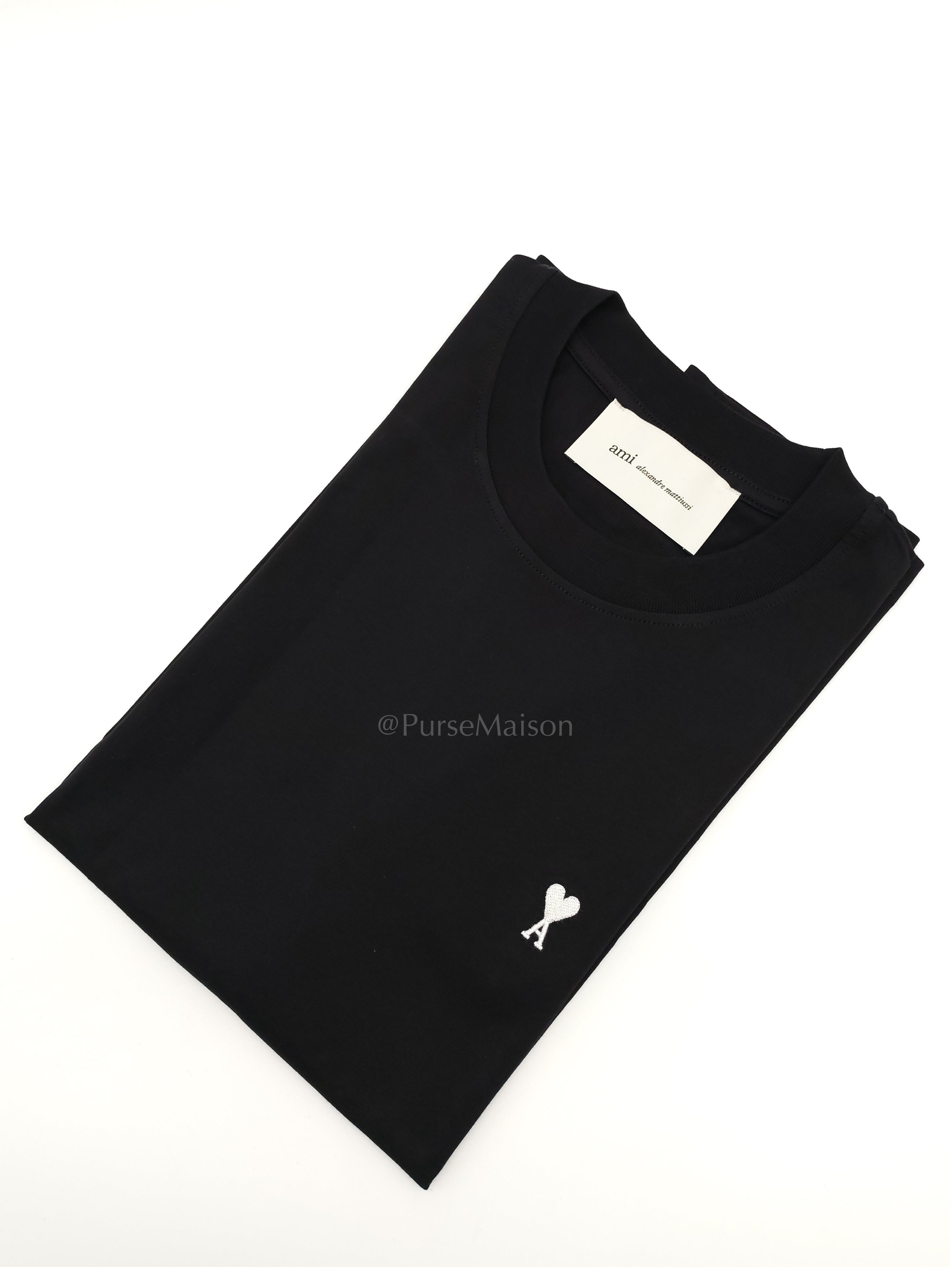 Ami De Coeur Cotton T-Shirt in Black Size Small