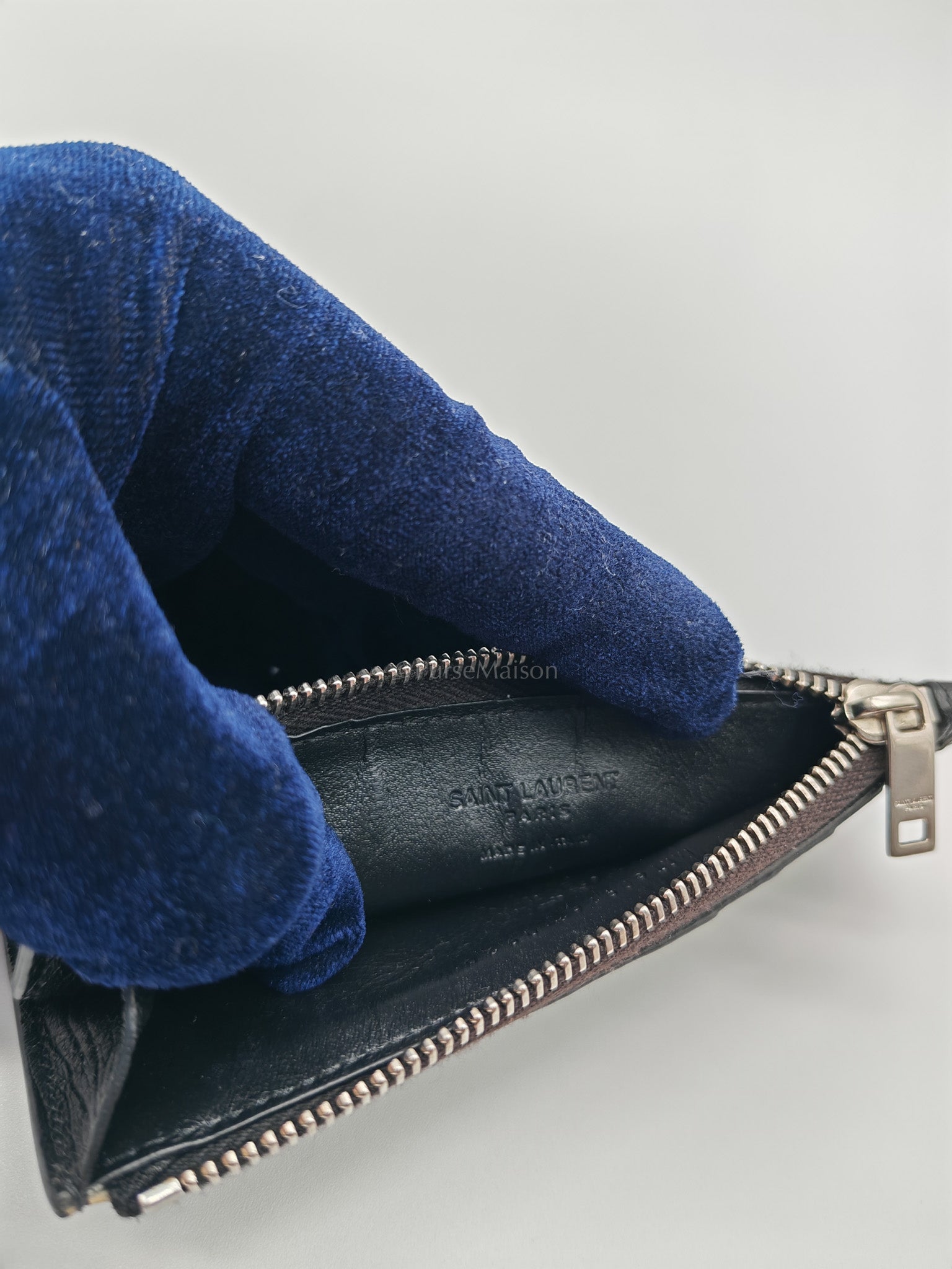 Ostrich Leather Zippy Card Holder | Purse Maison Luxury Bags Shop