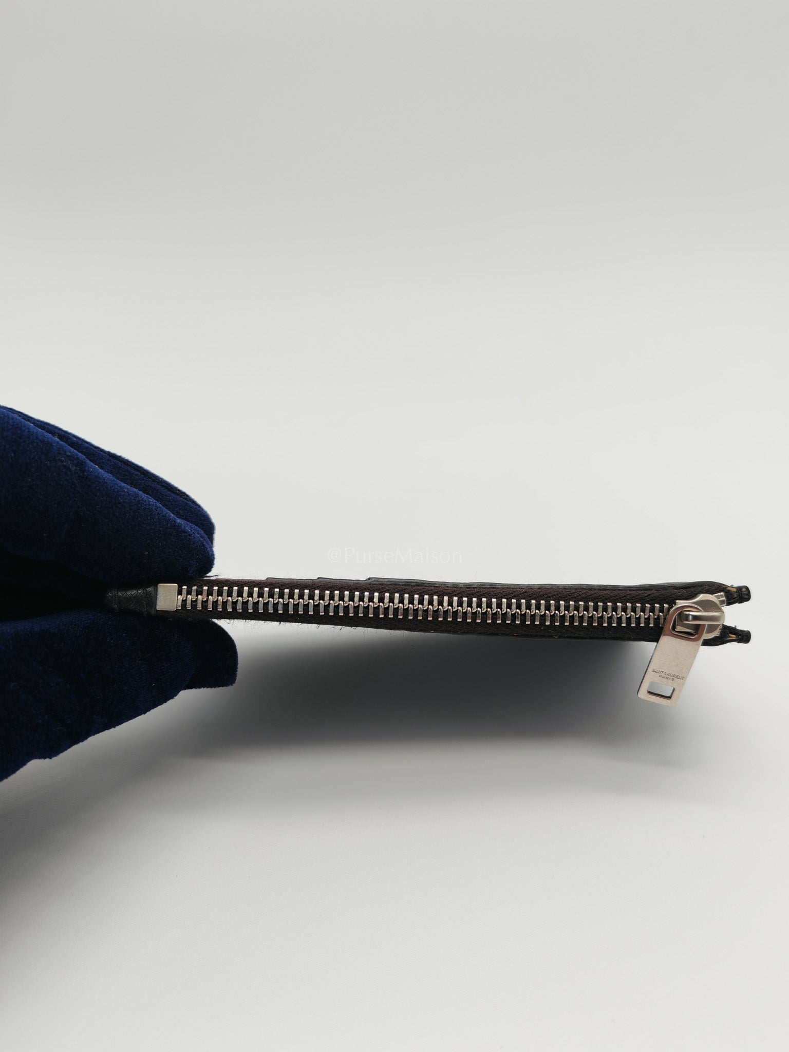 Ostrich Leather Zippy Card Holder | Purse Maison Luxury Bags Shop